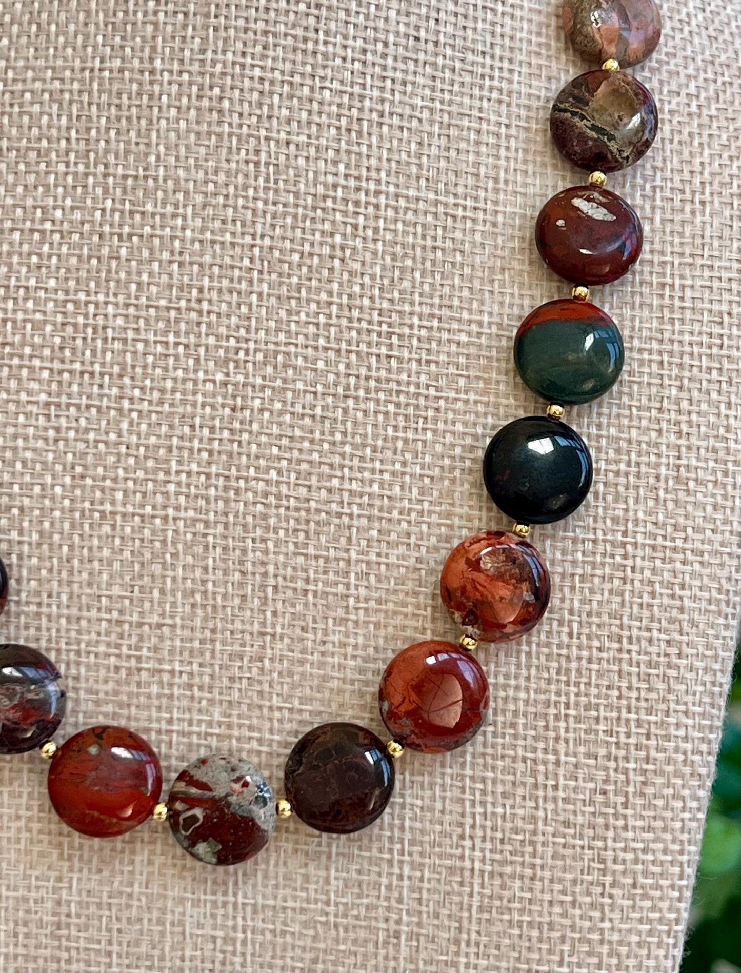 Green Chrysocolla Beaded Necklace with 18k Gold Filled Clasp and Accent Beads Natural Semi-Precious Gemstone Colorful Beaded Necklace