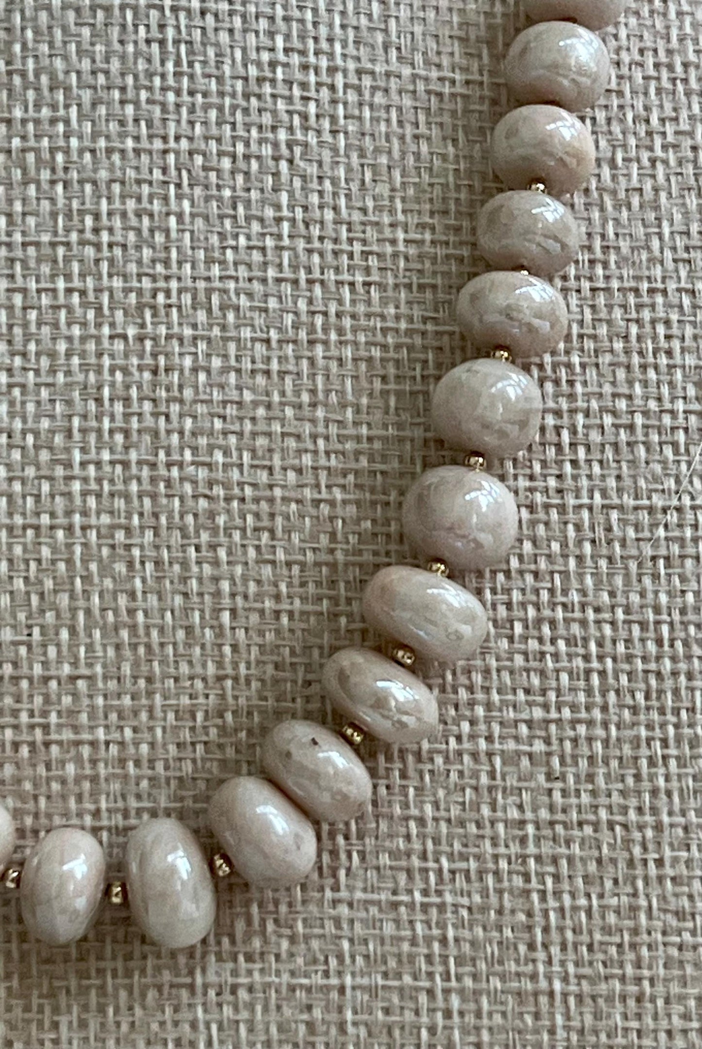 Mystic Moonstone Beaded Necklace Electroplated 10x6mm Smooth Rondelle Moonstone 18k Gold Filled Clasp/Beads Beautiful Cream Necklace