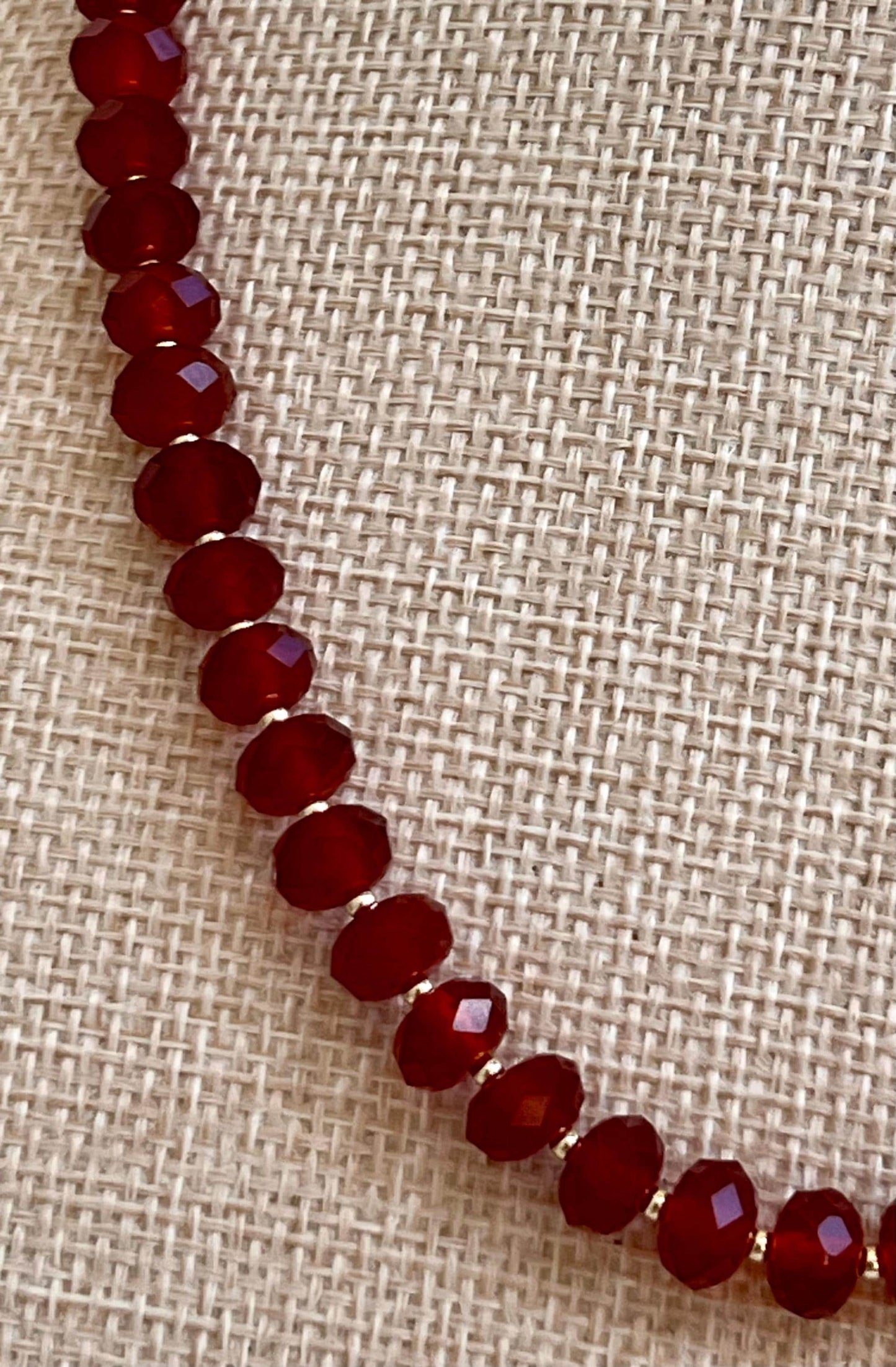 Carnelian Beaded Necklace 18k Gold Filled Clasp/Beads 6x8mm Faceted Rondelle Carnelian Beads Semi-Precious Gemstone Necklace Orange Beaded