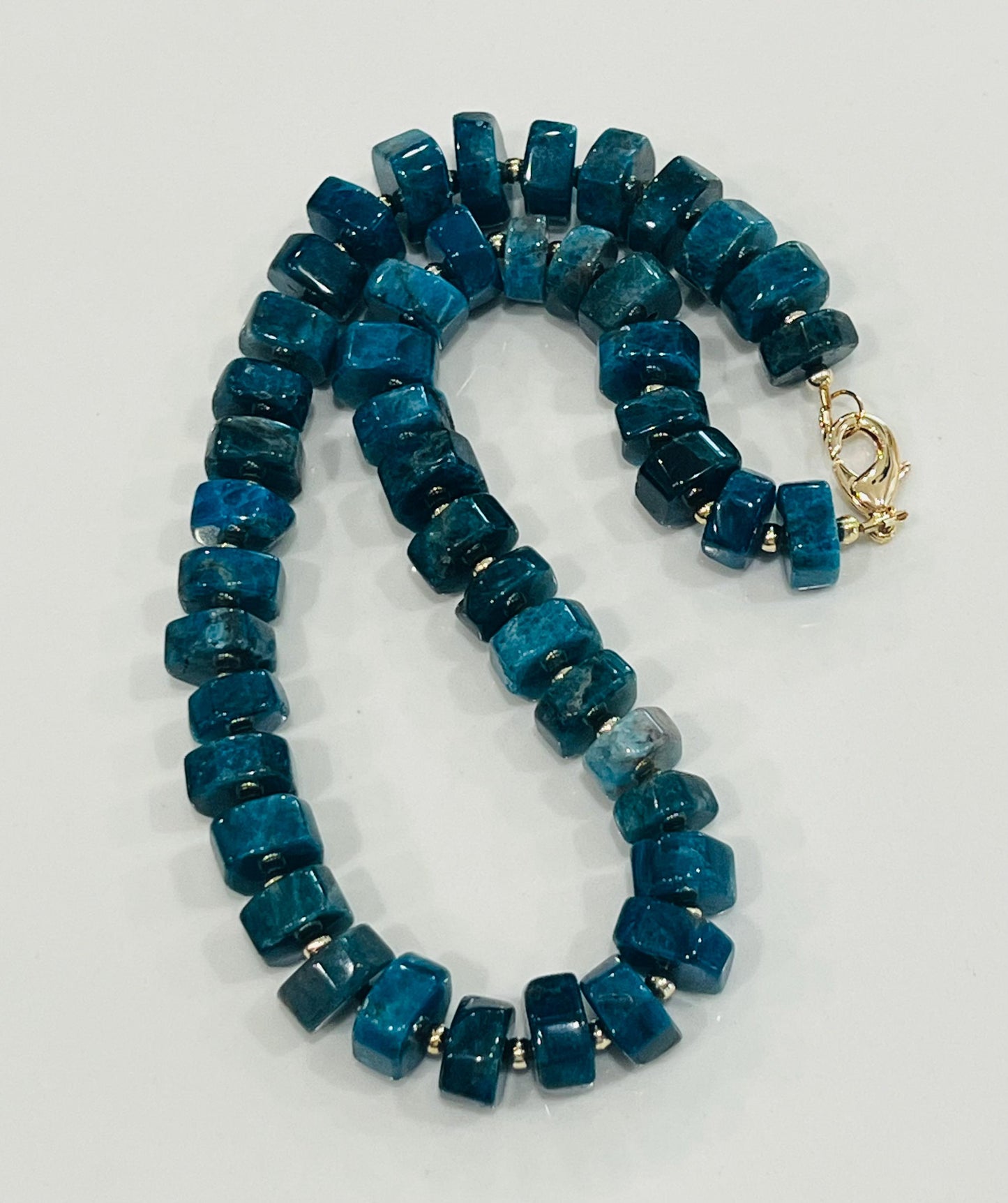 Blue Apatite Beaded Statement Necklace
