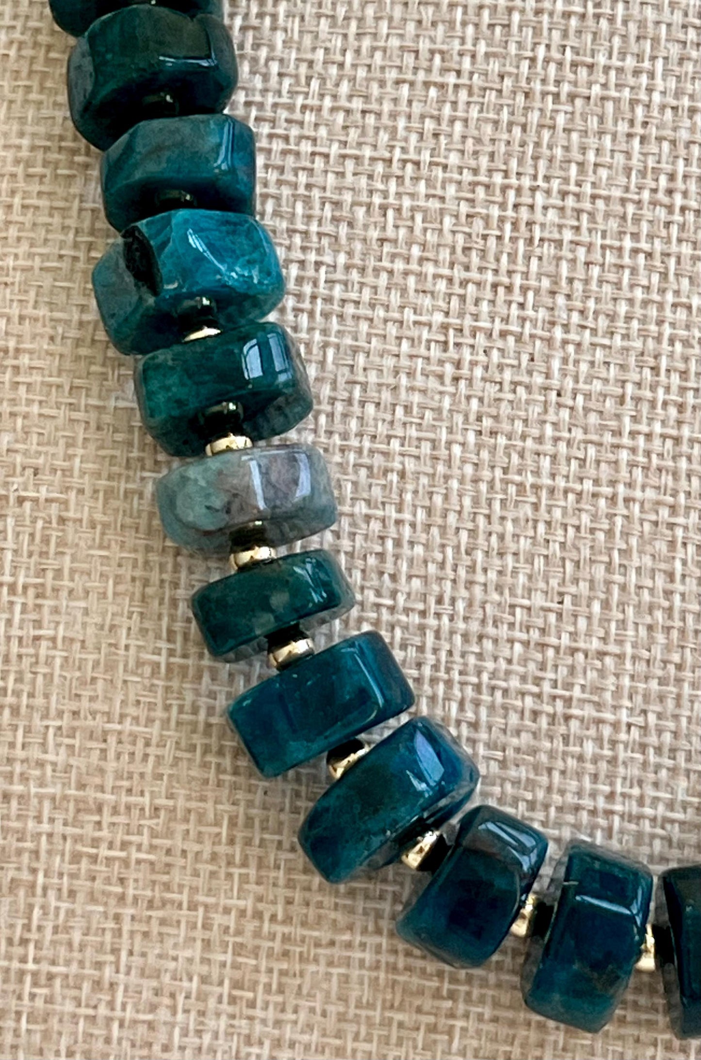 Blue Apatite Beaded Statement Necklace