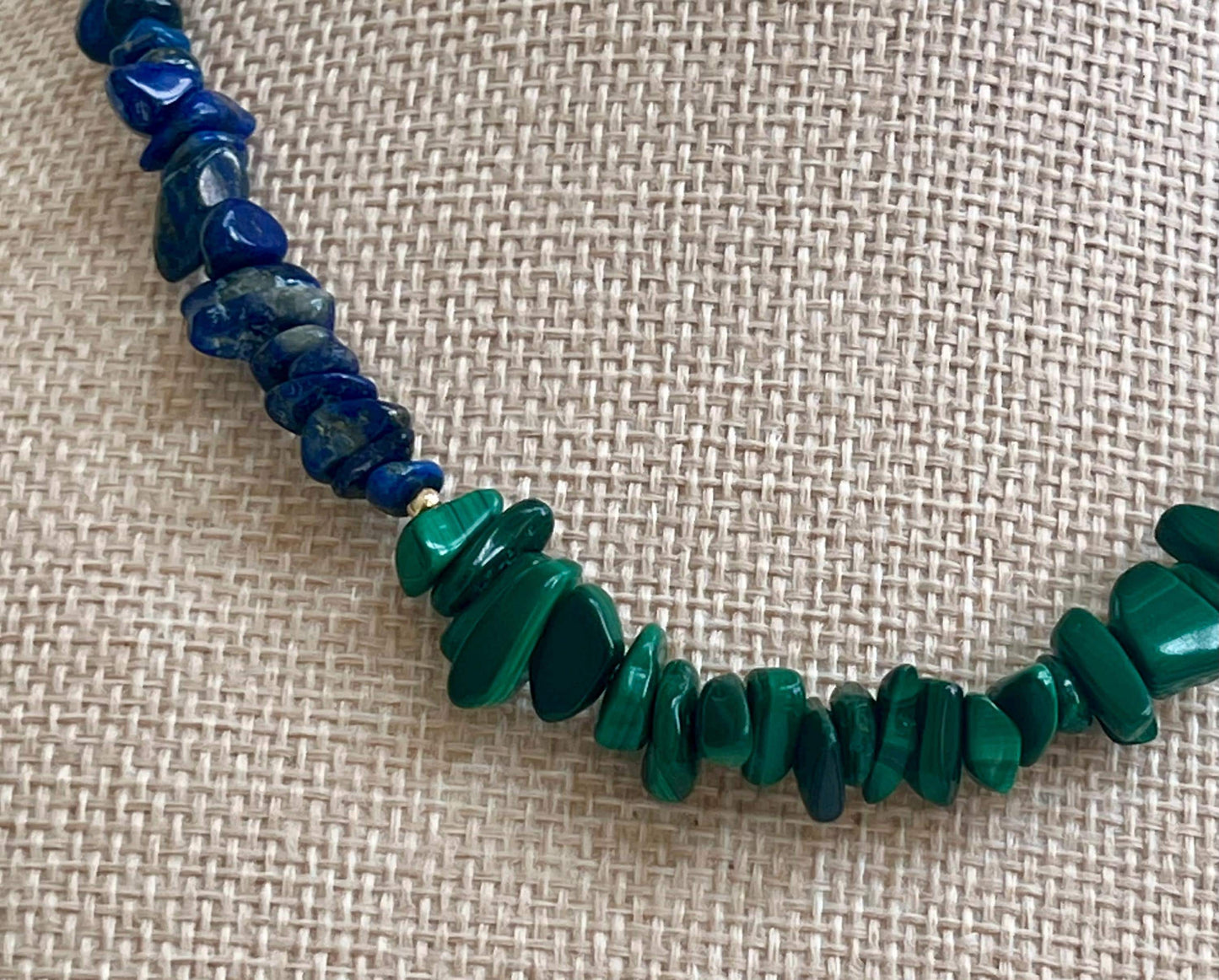 Malachite and Lapis Beaded Necklace