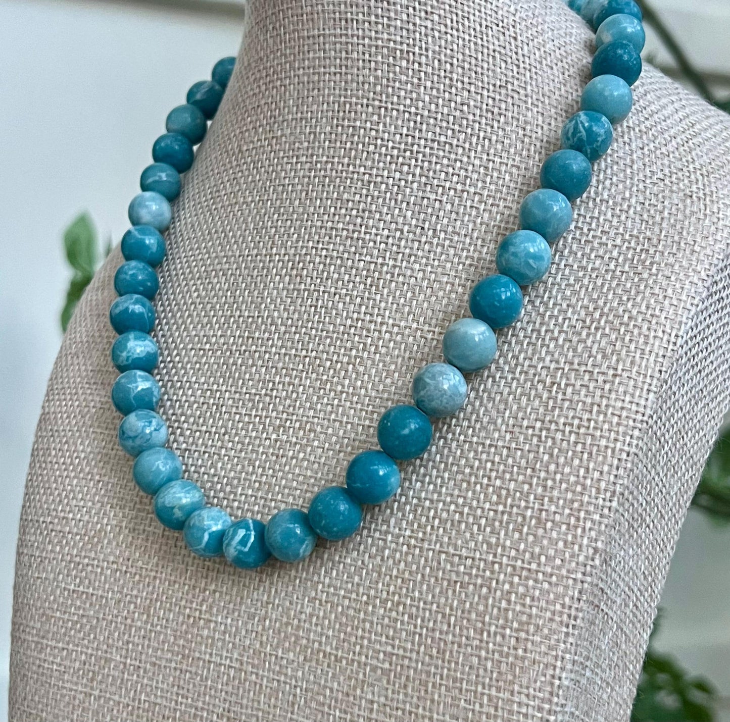 Larimar Quartz Beaded Necklace
