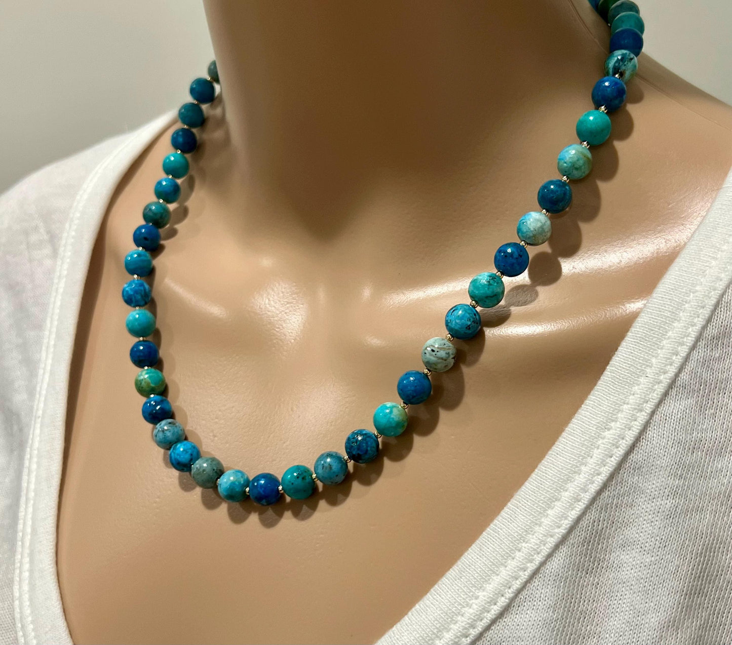 Blue Opal Beaded Necklace