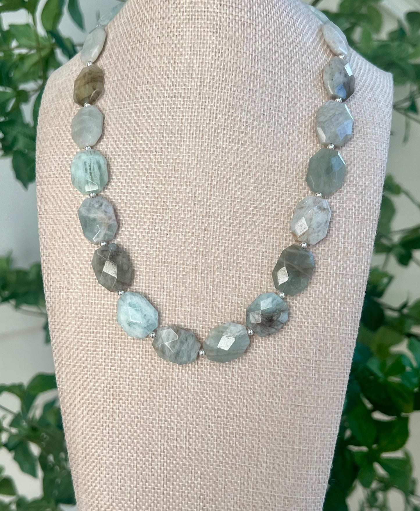 Aquamarine Beaded Necklace