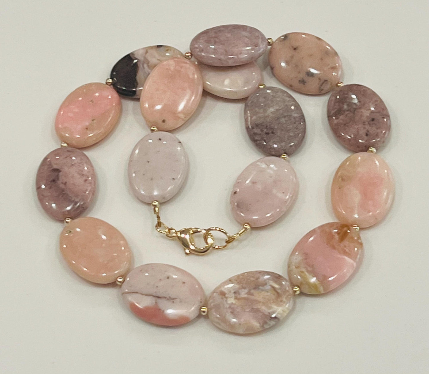 Pink Opal Beaded Necklace
