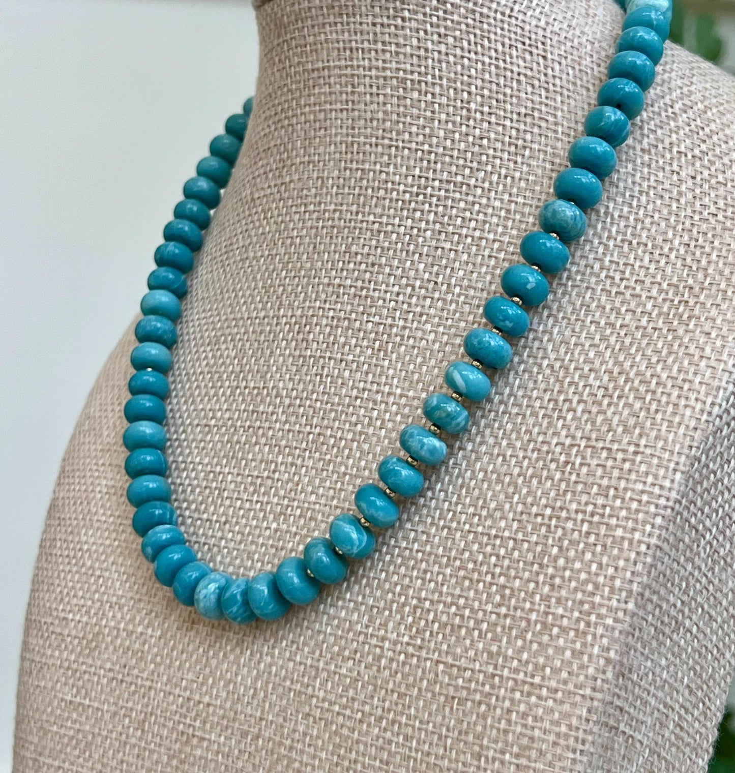 Larimar Quartz Beaded Necklace 1