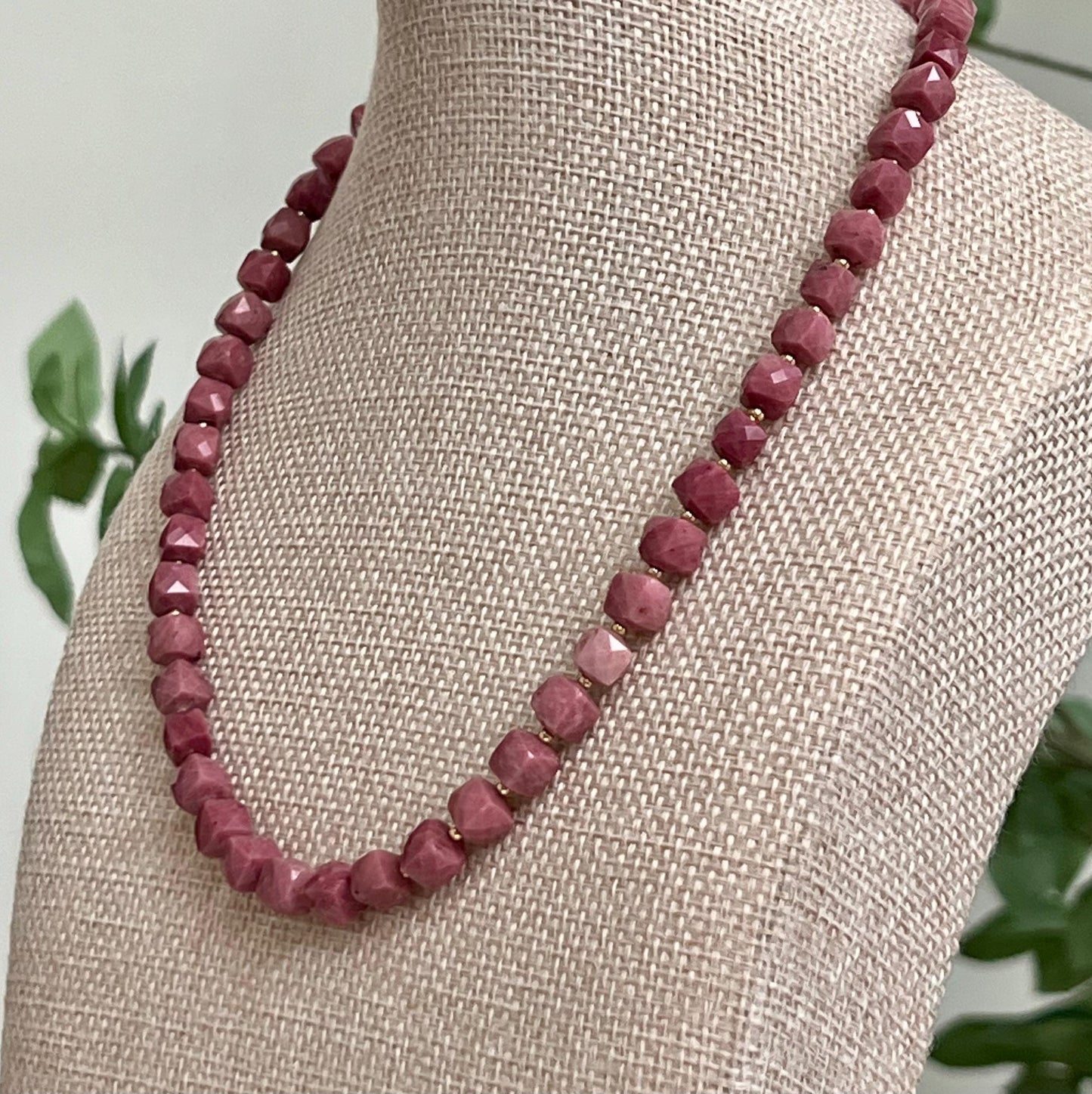 Rhodonite Beaded Necklace