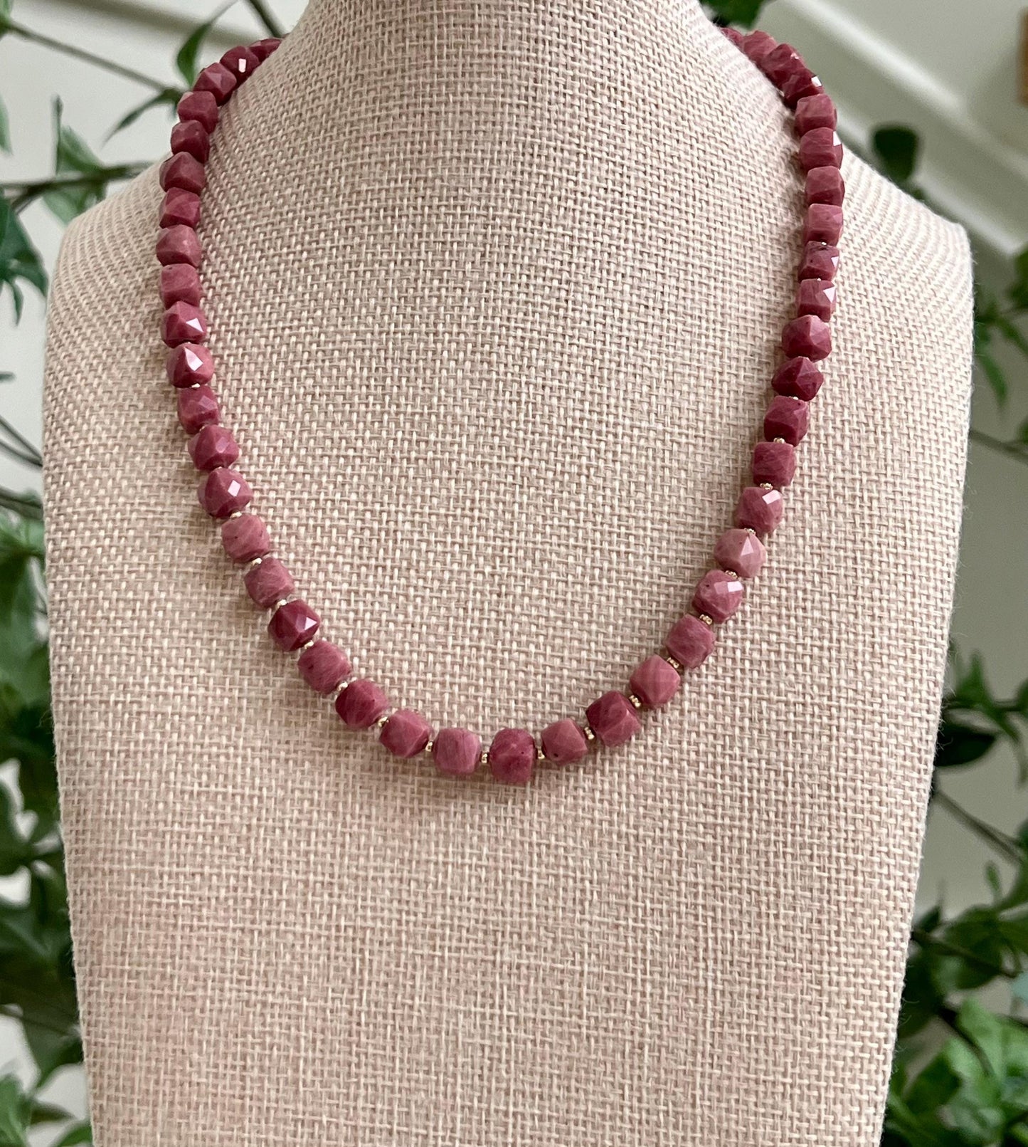 Rhodonite Beaded Necklace