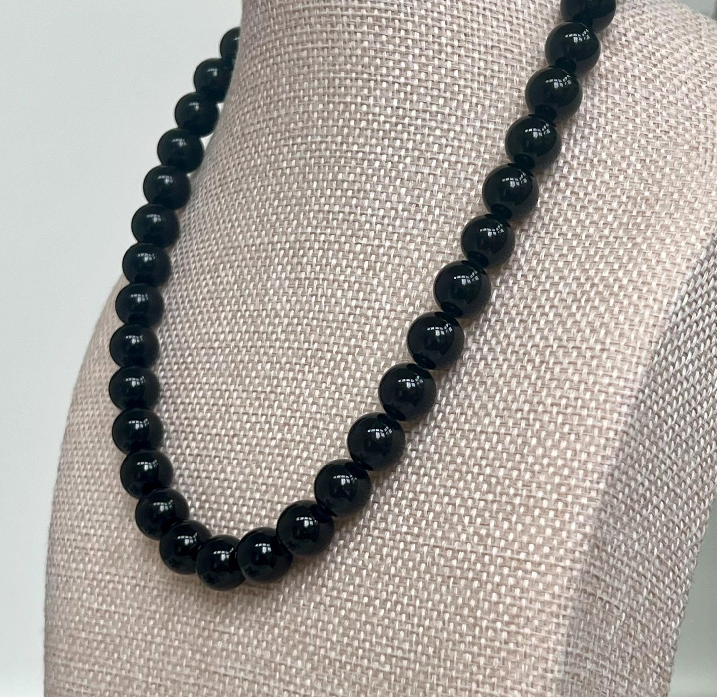 Black Tourmaline Beaded Necklace