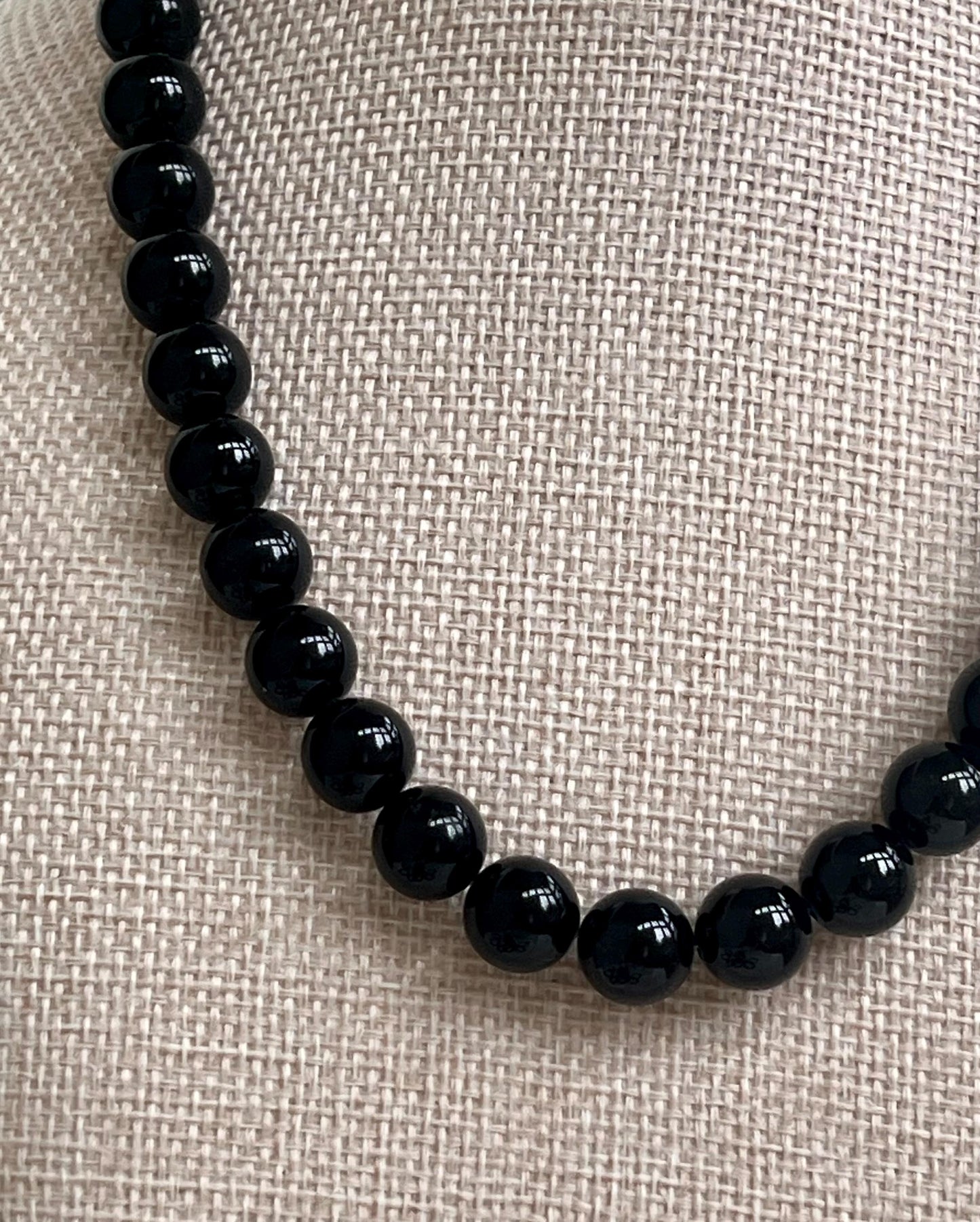 Black Tourmaline Beaded Necklace