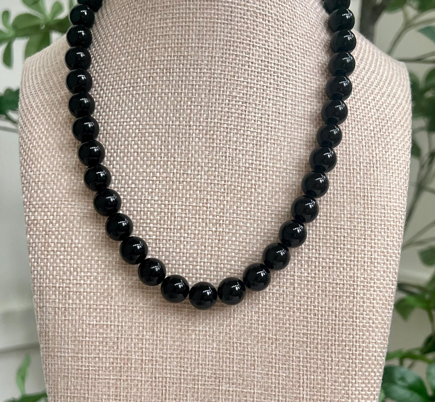 Black Tourmaline Beaded Necklace