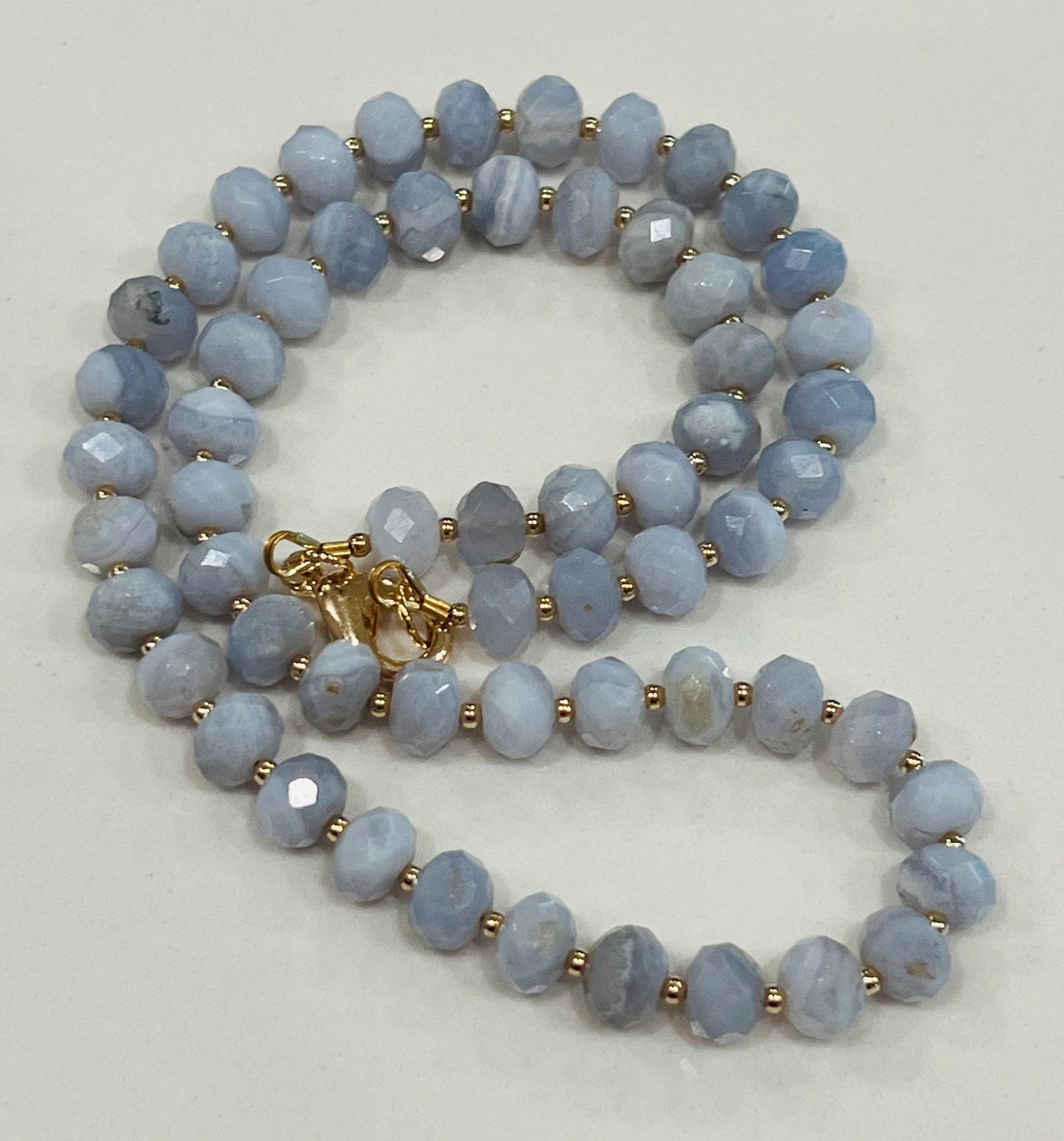 Blue Lace Agate Beaded Necklace