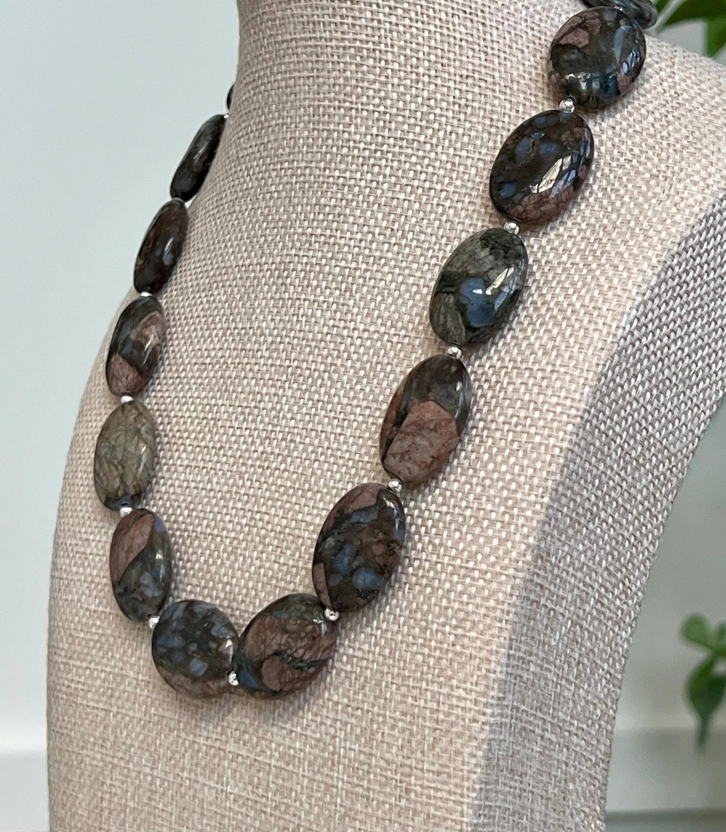 Gray Opal Beaded Necklace
