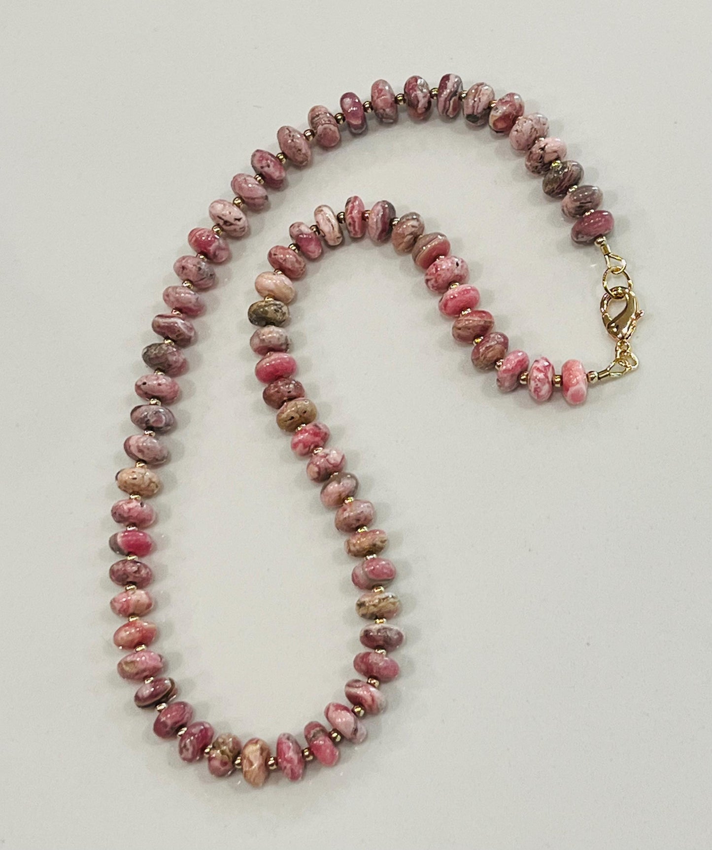 Rhodochrosite Beaded Necklace