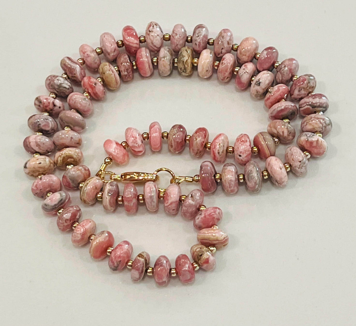 Rhodochrosite Beaded Necklace