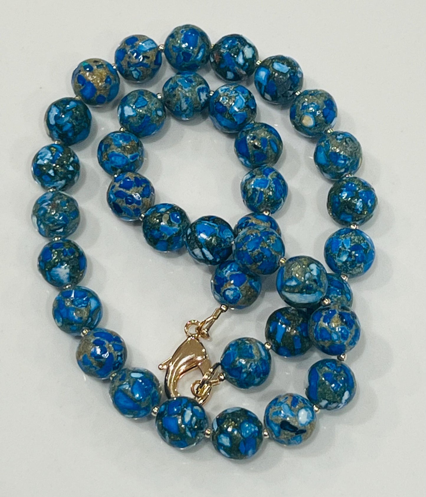 Mohave Copper Royal Blue Turquoise Beaded Necklace