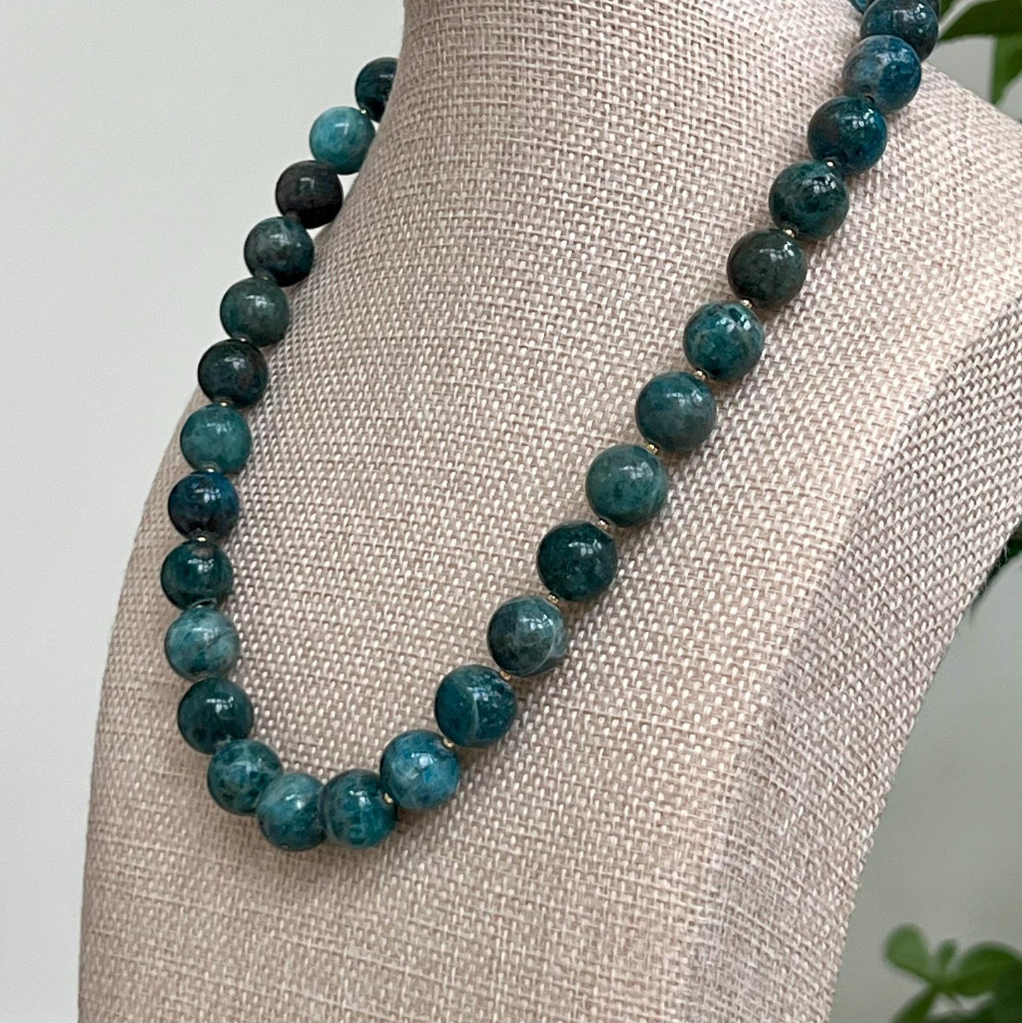 Blue Apatite Beaded Necklace