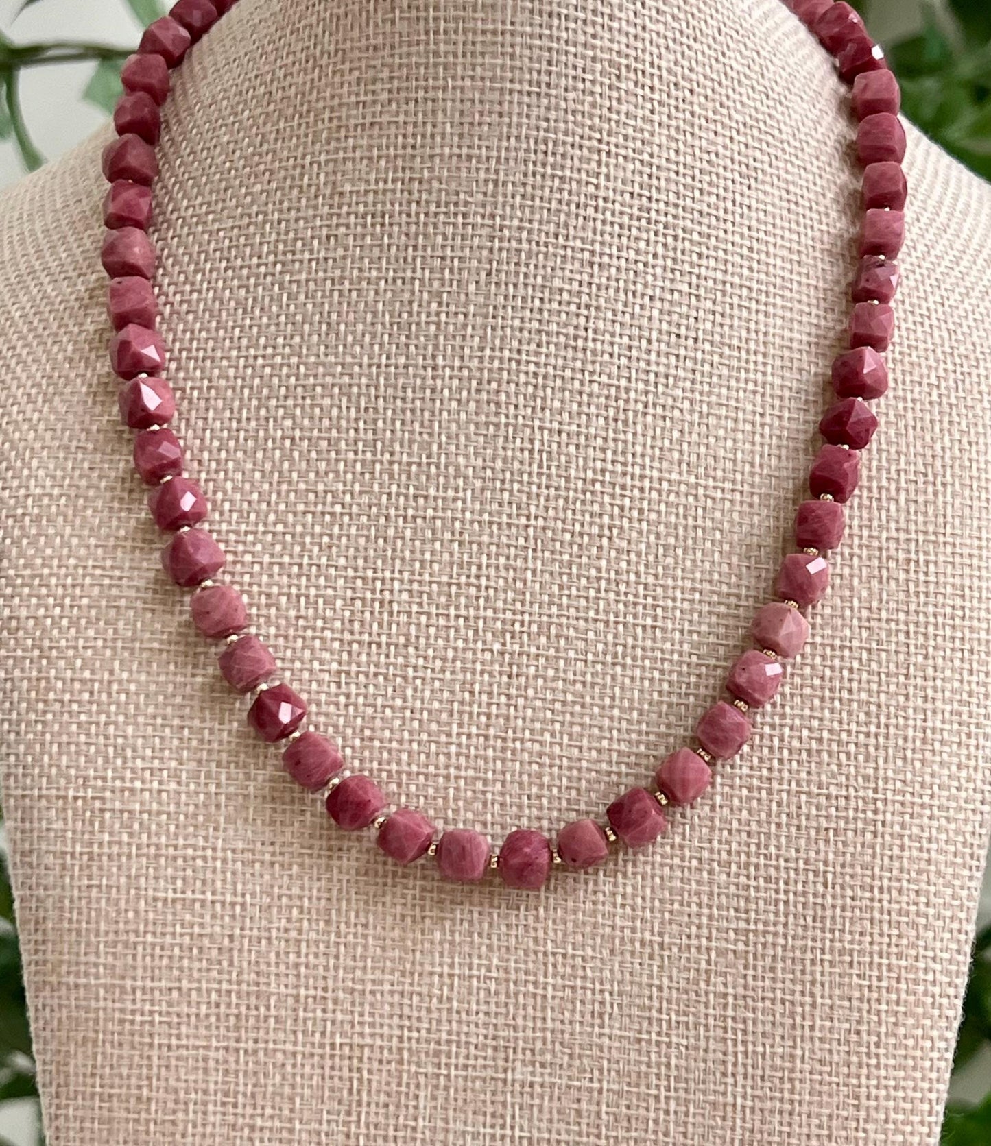 Rhodonite Beaded Necklace