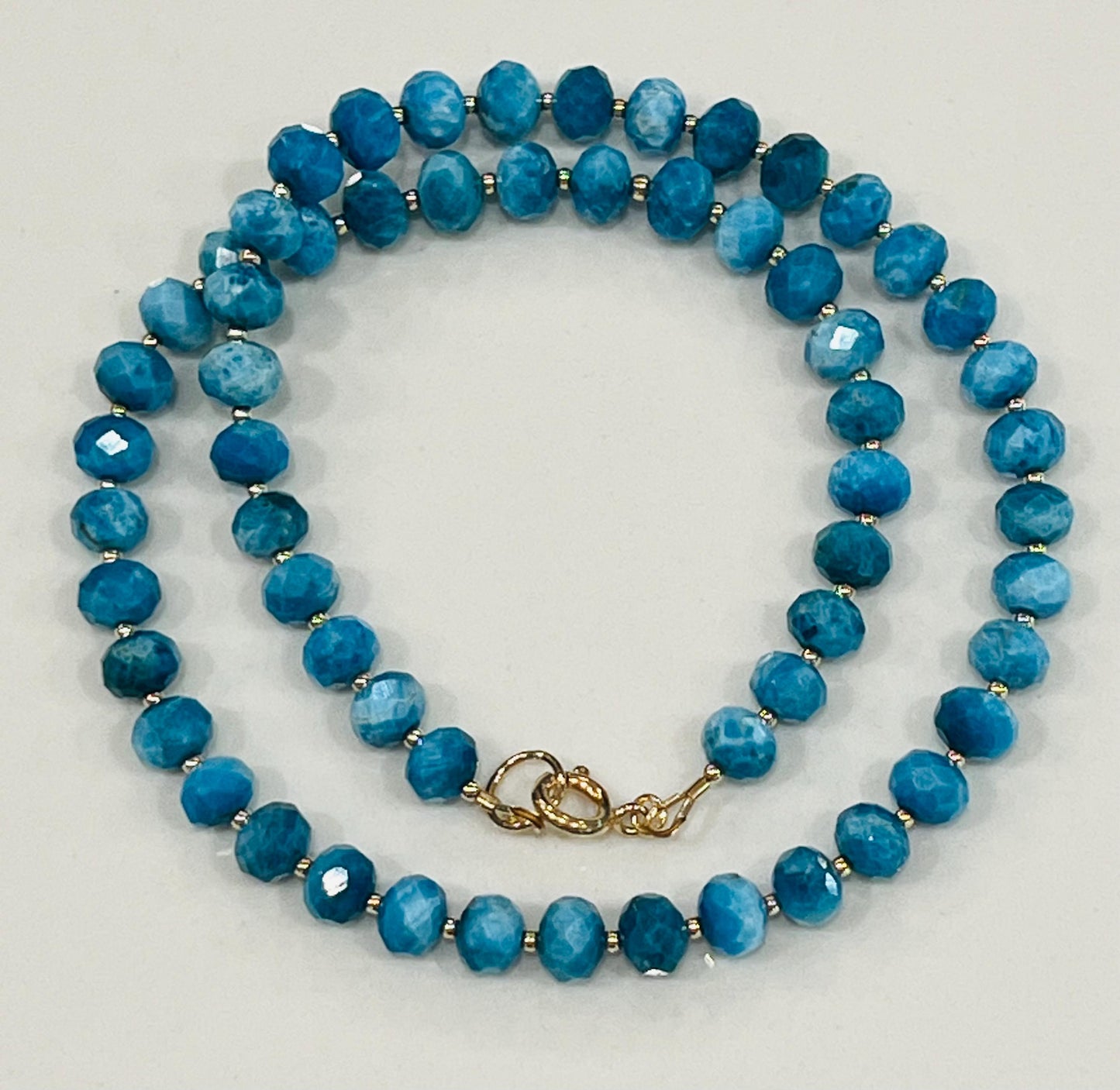 Blue Apatite Beaded Necklace
