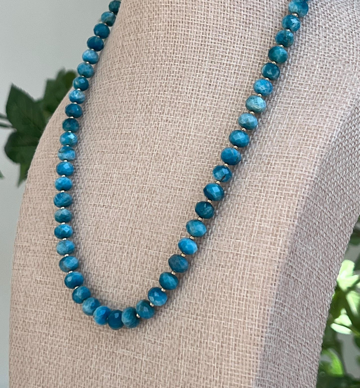 Blue Apatite Beaded Necklace