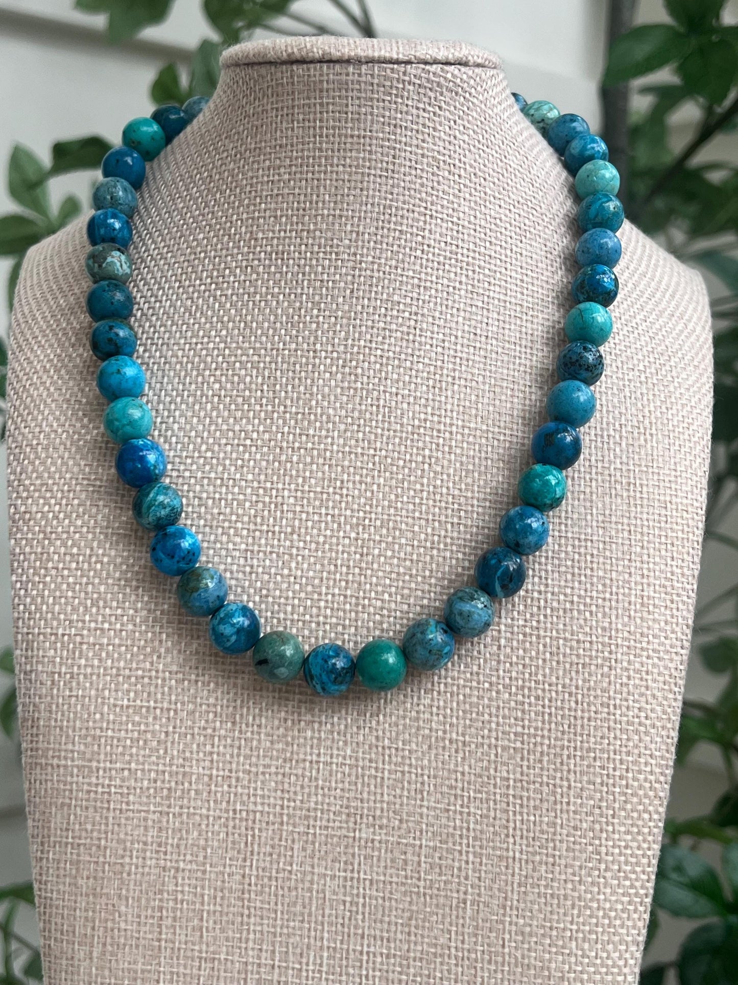 Blue Opal Beaded Necklace