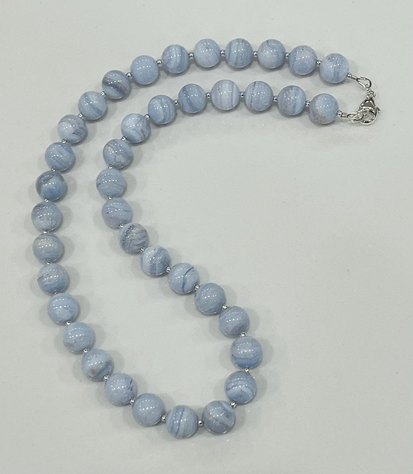 Blue Lace Agate Beaded Necklace