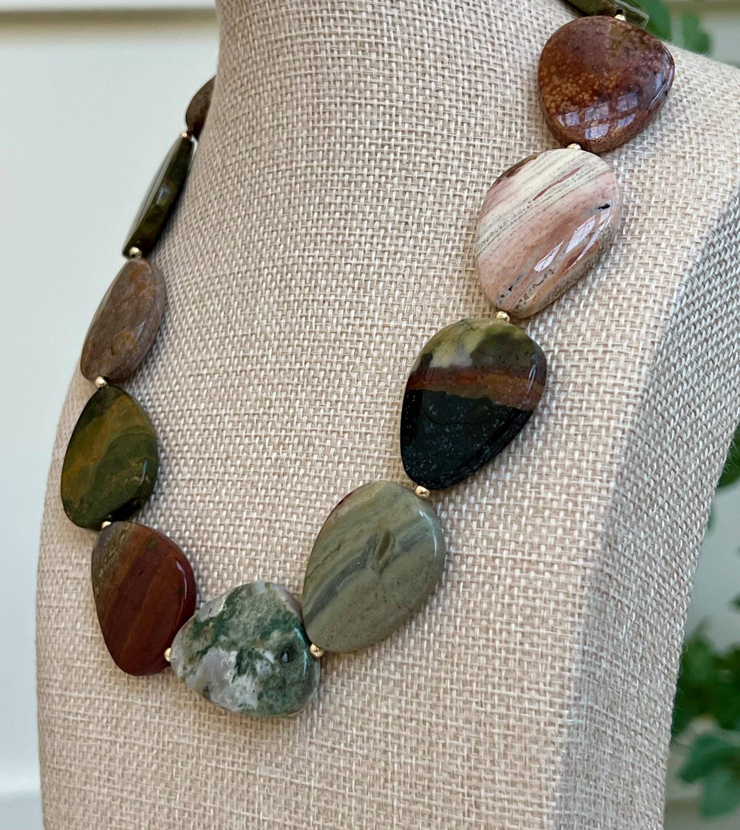 Ocean Jasper Beaded Statement Necklace