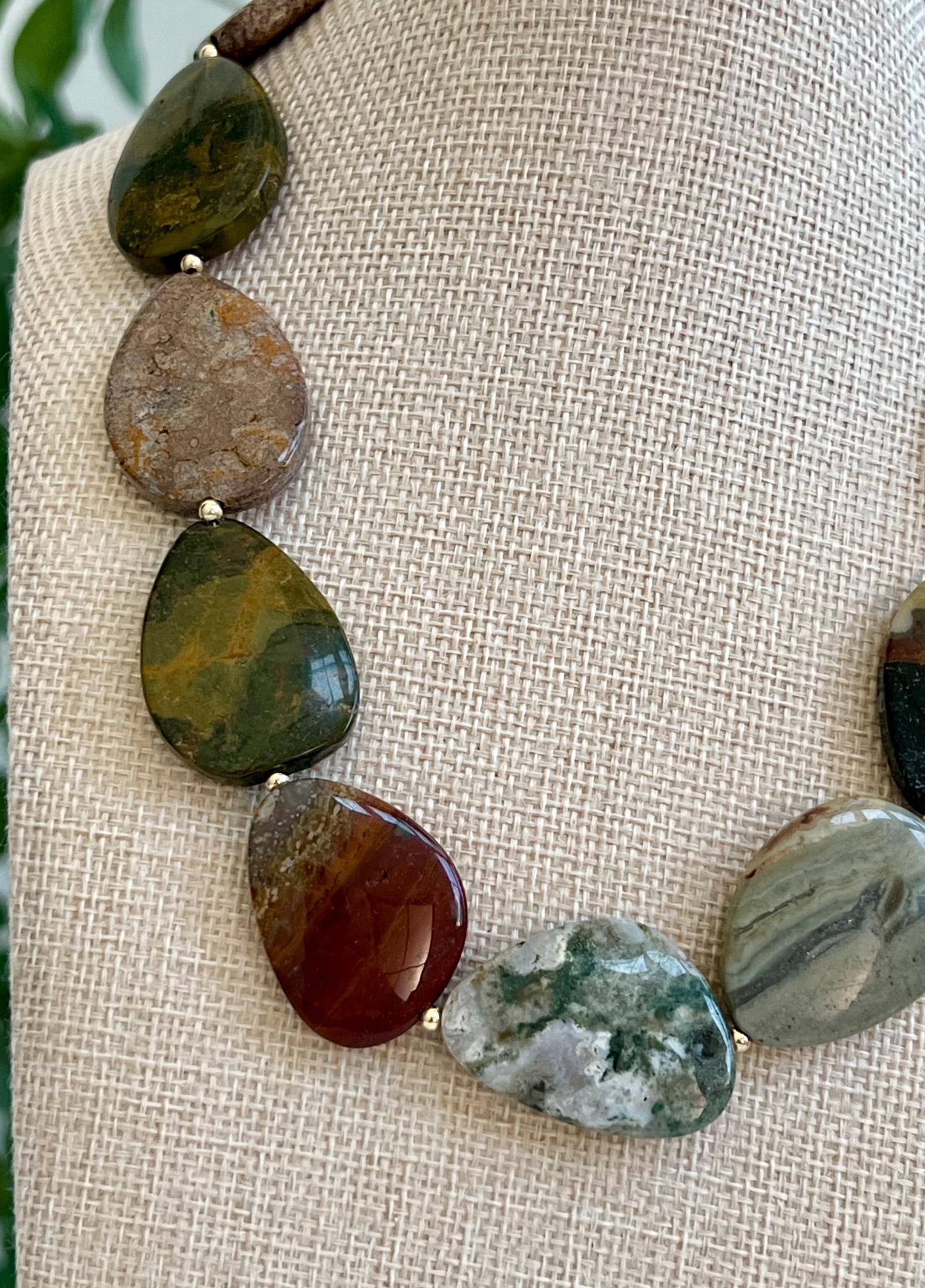 Ocean Jasper Beaded Statement Necklace