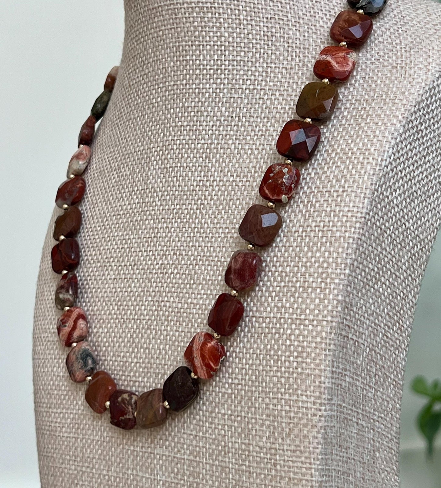 Red Jasper Beaded Necklace