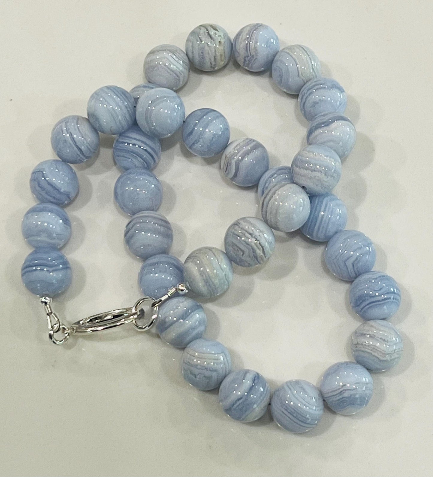 Blue Lace Agate Beaded Necklace