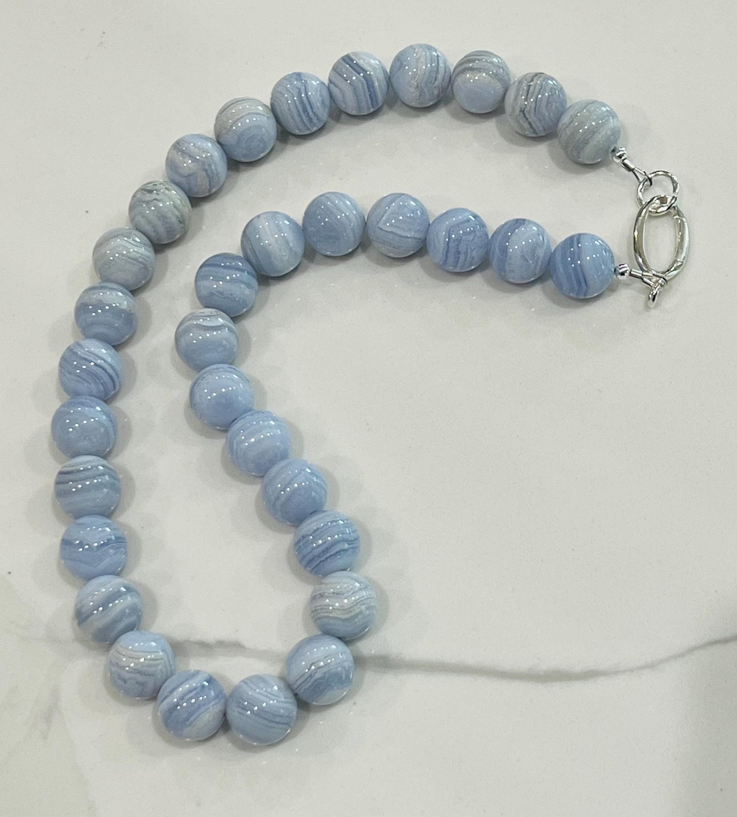 Blue Lace Agate Beaded Necklace
