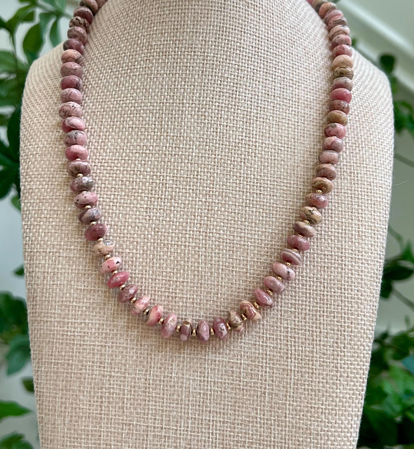 Rhodochrosite Beaded Necklace