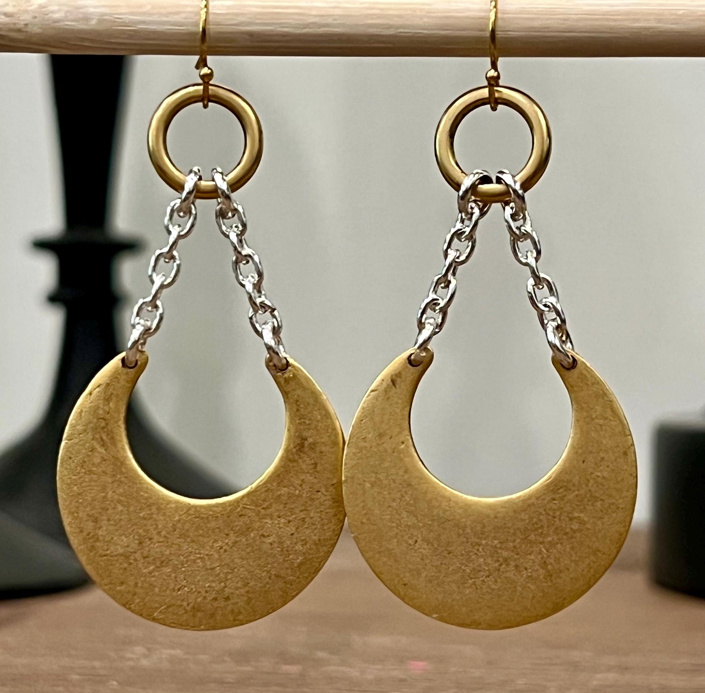 Mixed Metal Drop Earrings