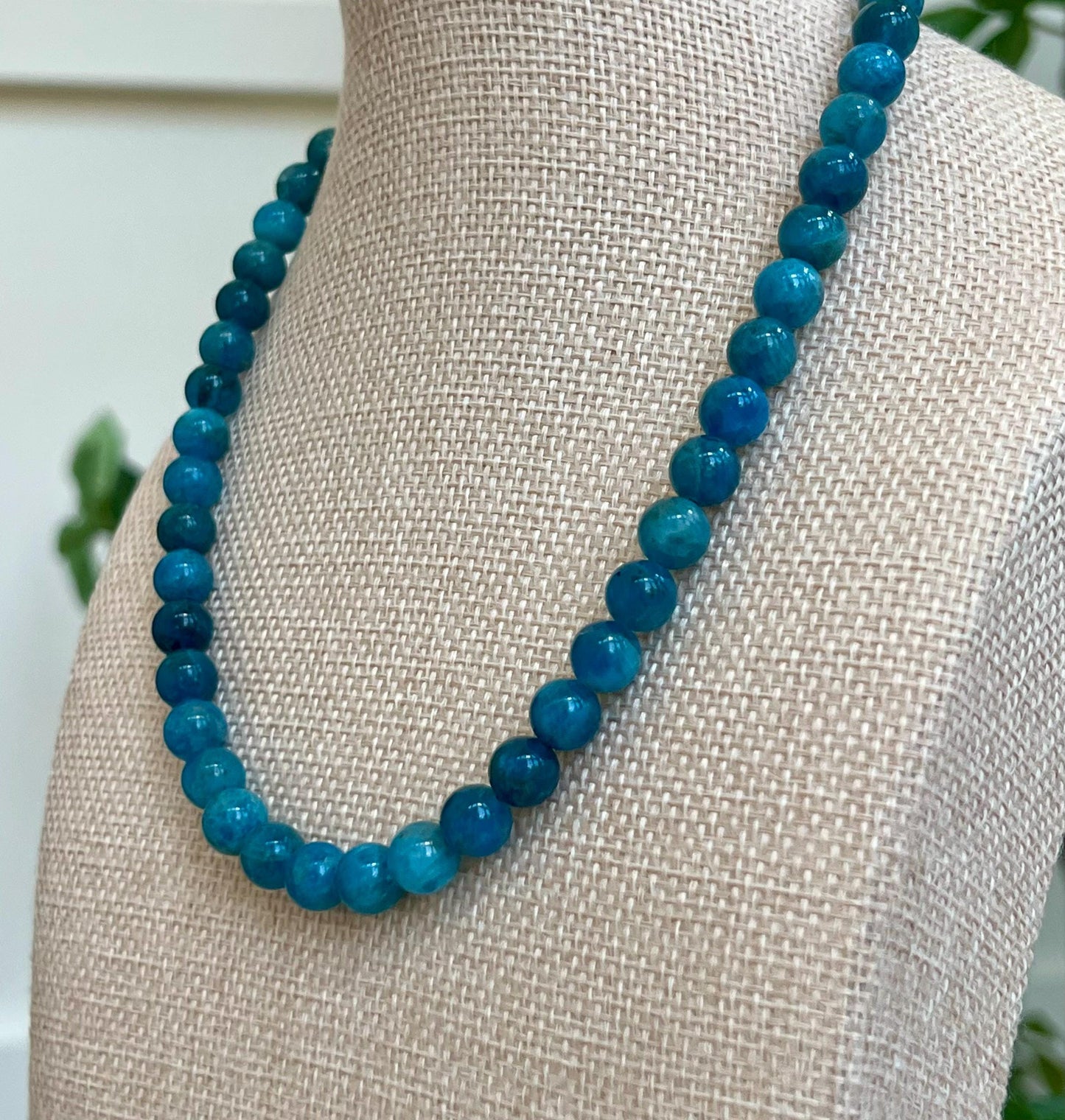 Blue Apatite Beaded Necklace