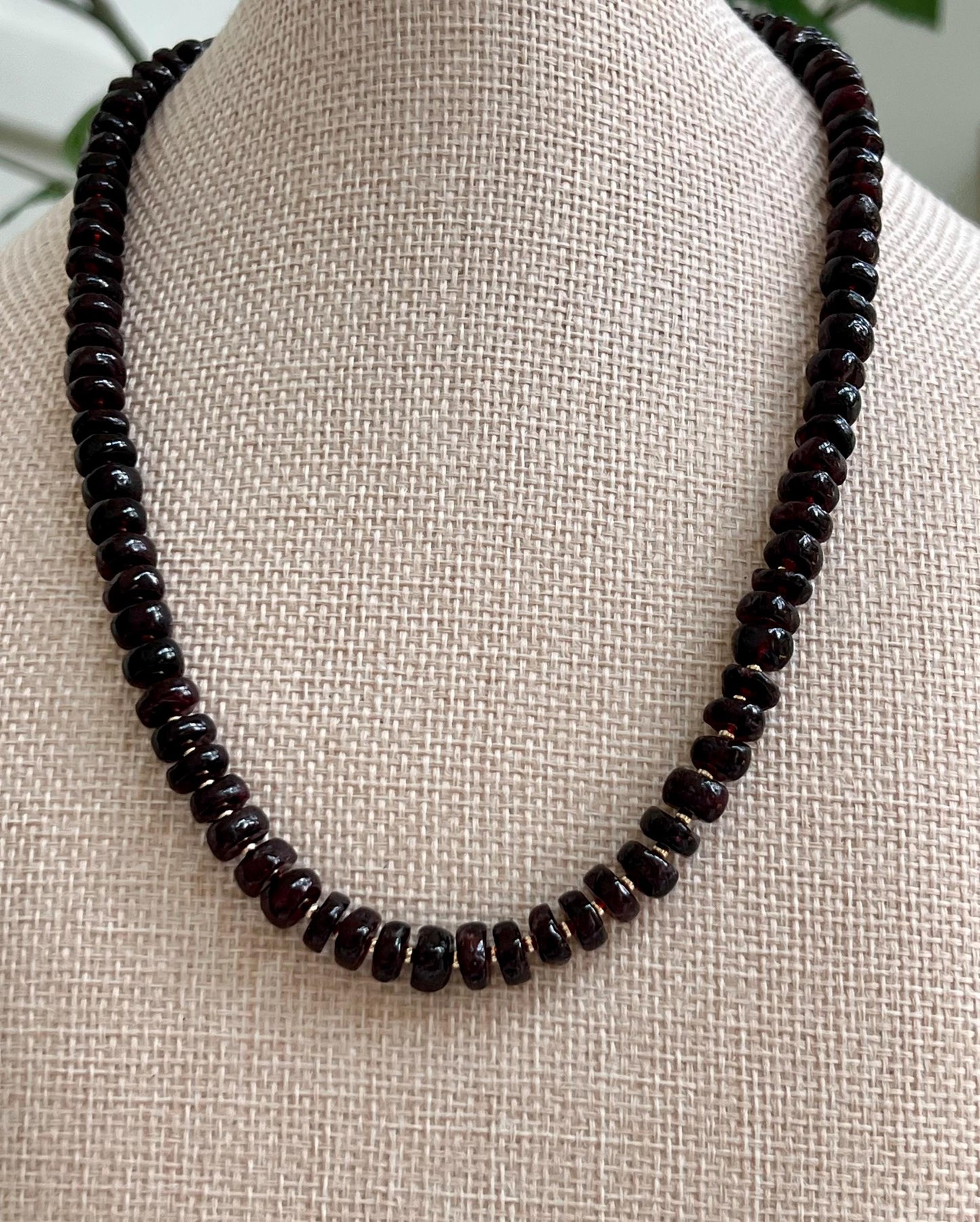 Garnet Beaded Necklace