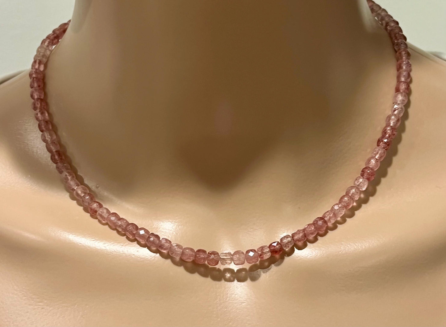 Strawberry Quartz Beaded Necklace