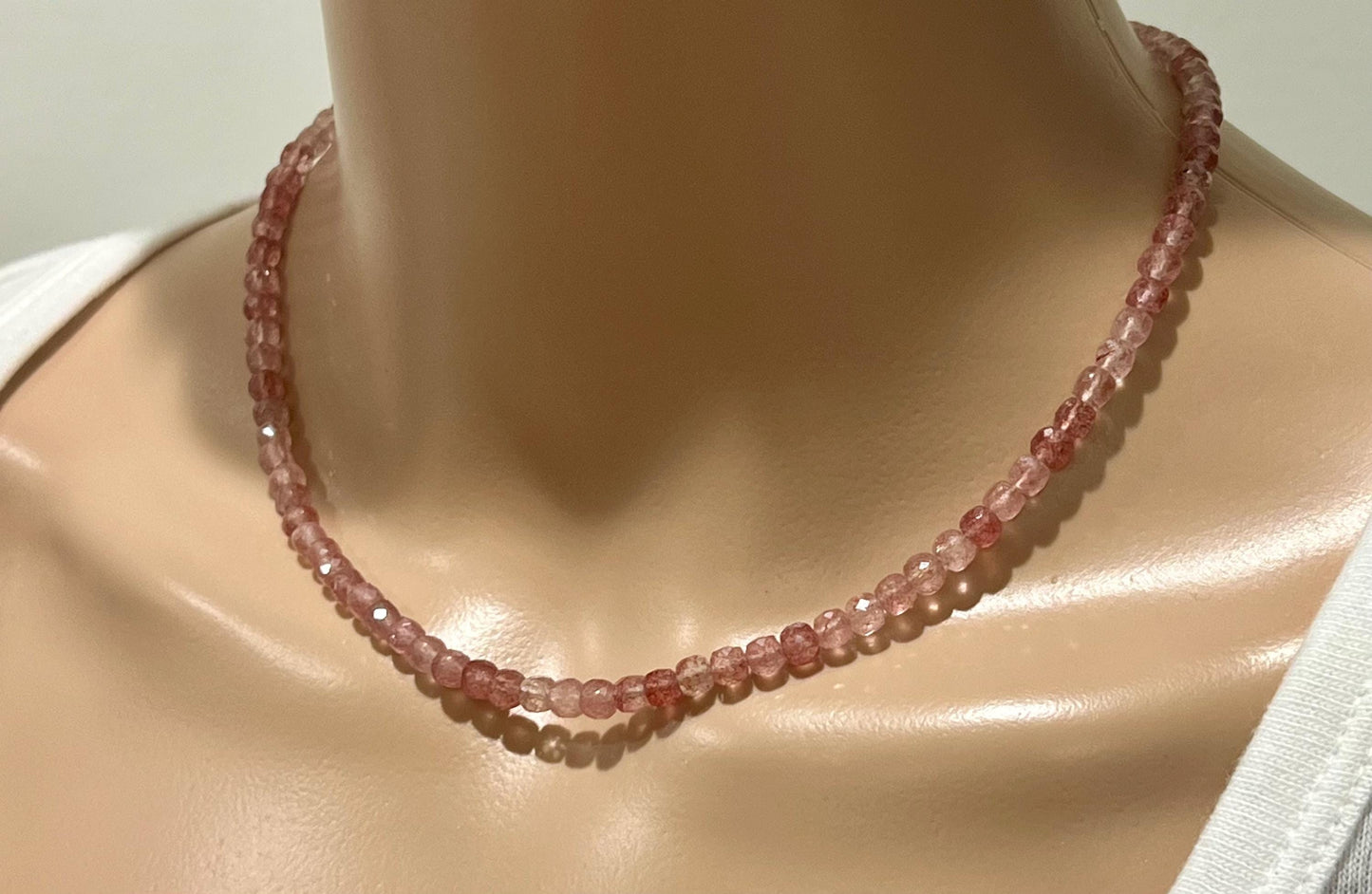 Strawberry Quartz Beaded Necklace