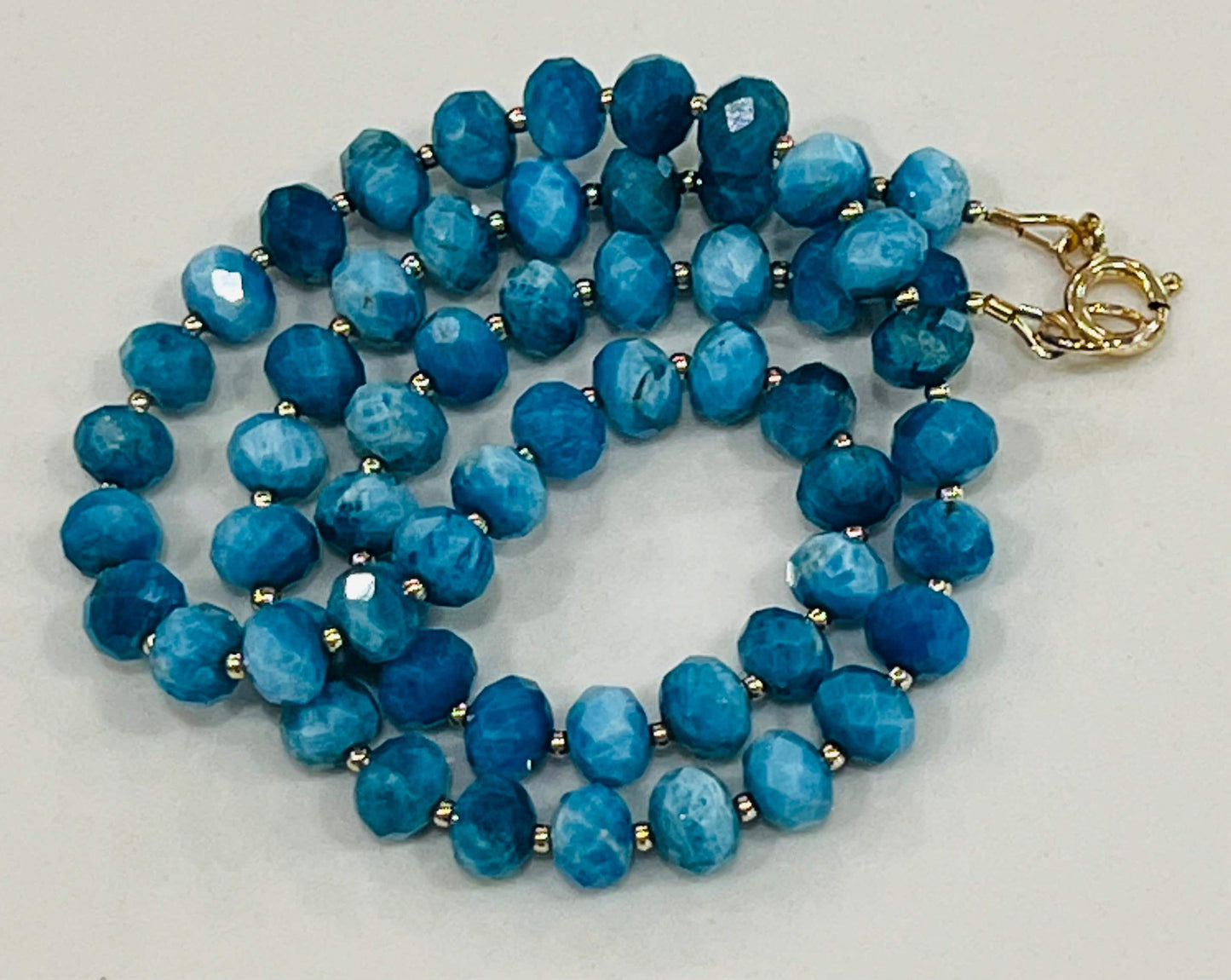 Blue Apatite Beaded Necklace