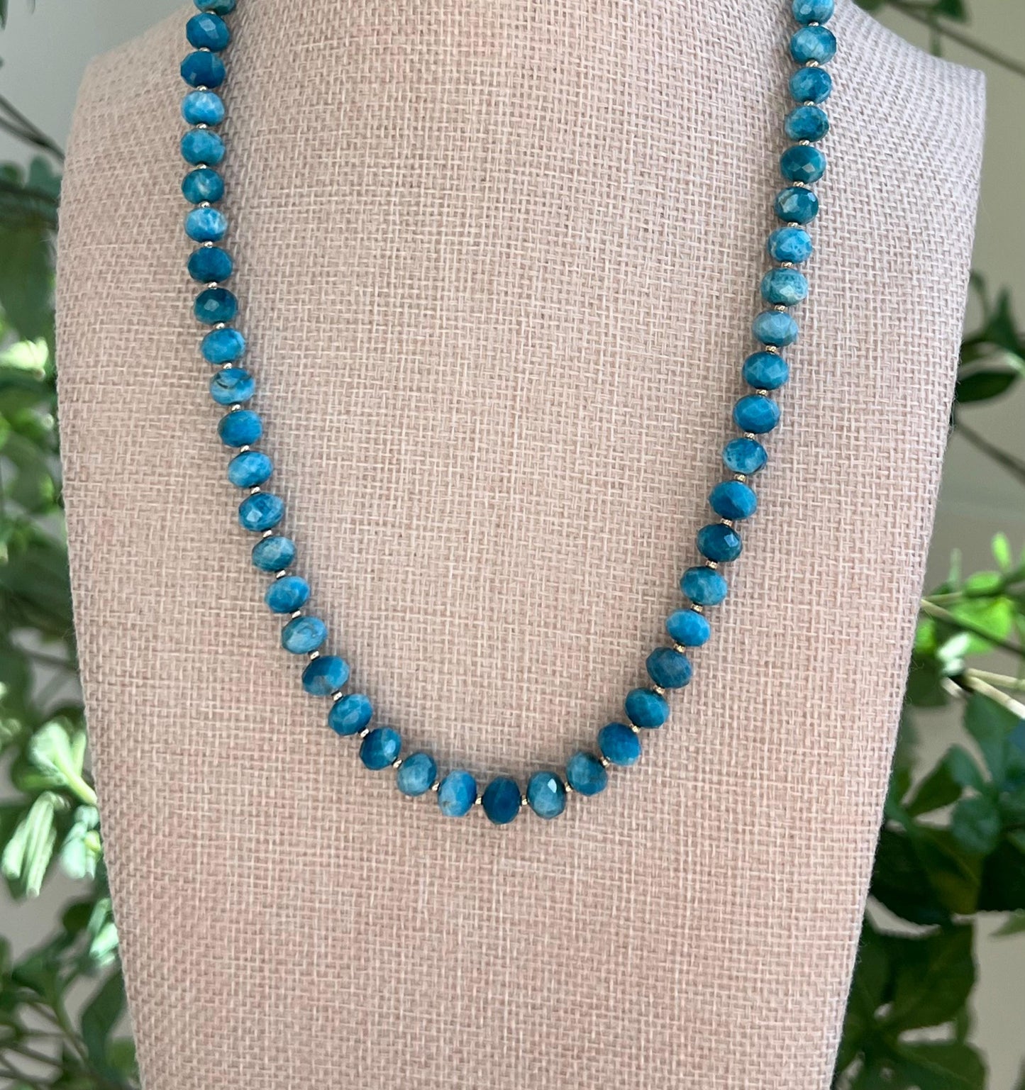 Blue Apatite Beaded Necklace