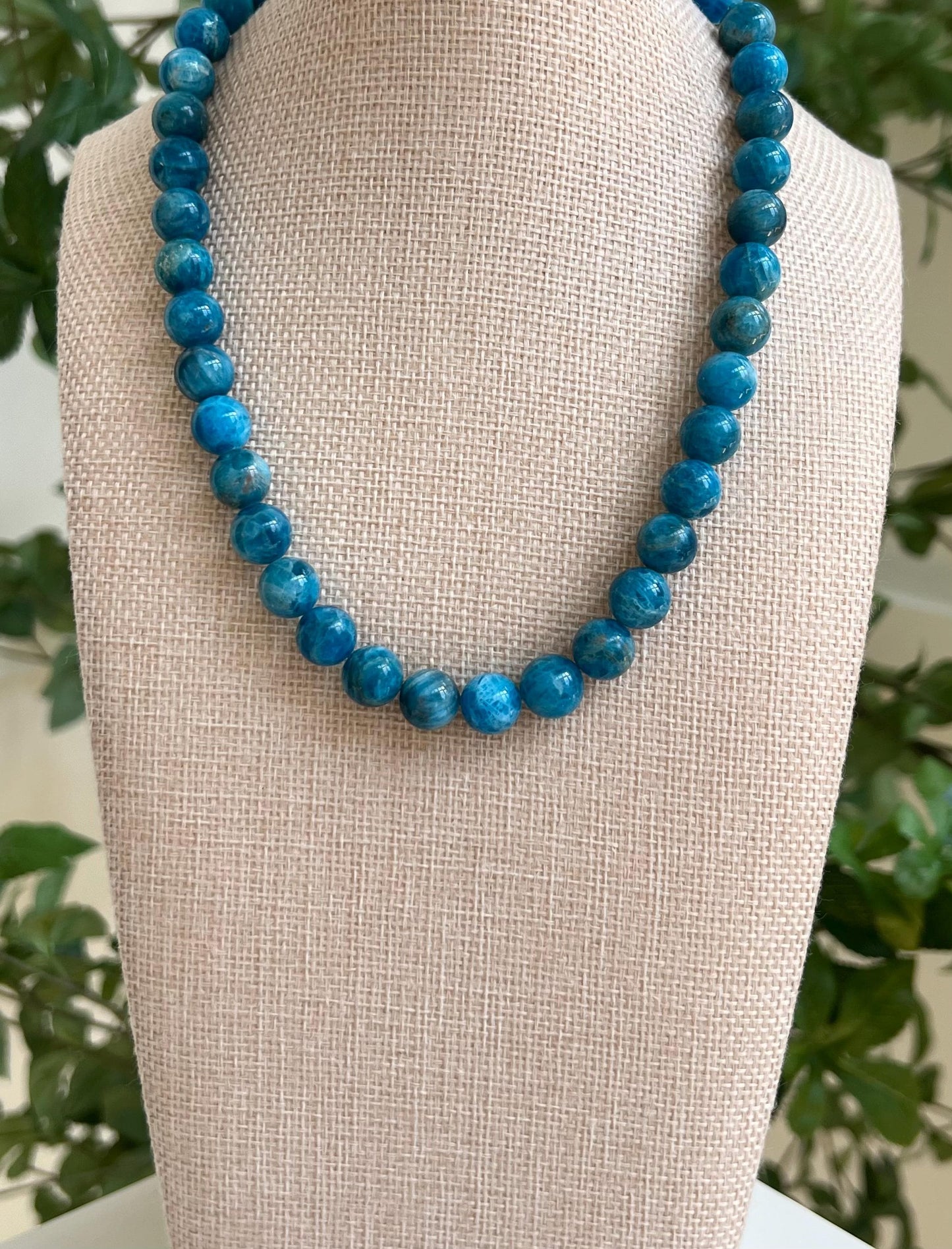 Blue Apatite Beaded Necklace