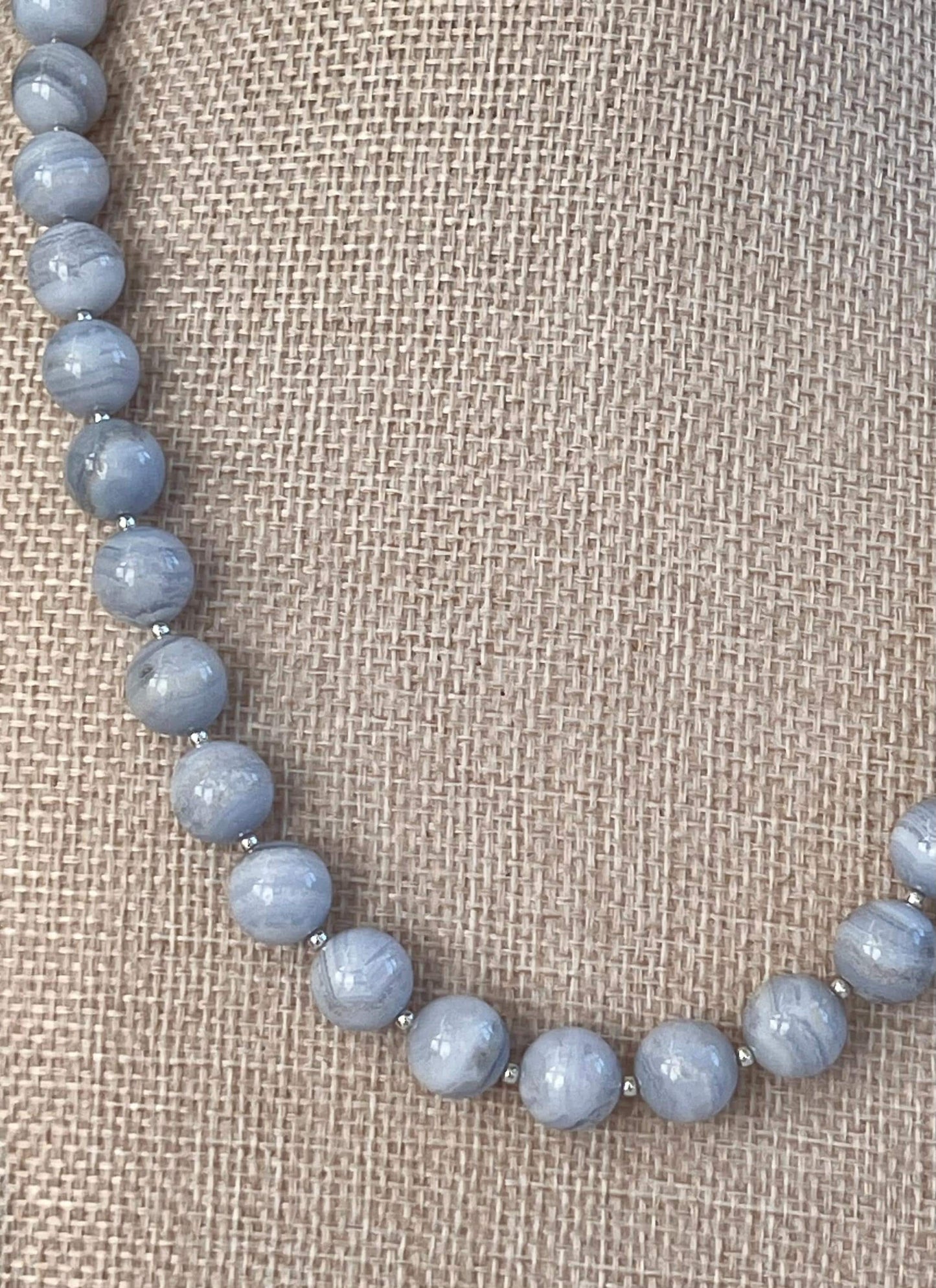 Blue Lace Agate Beaded Necklace