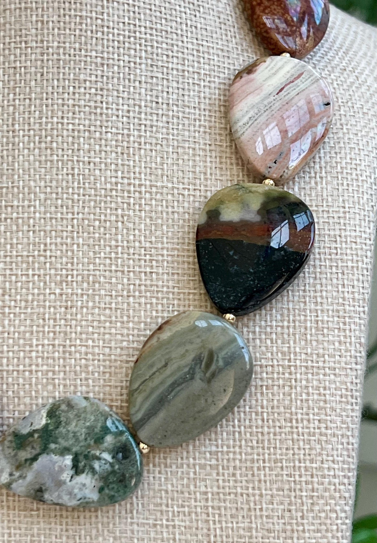 Ocean Jasper Beaded Statement Necklace