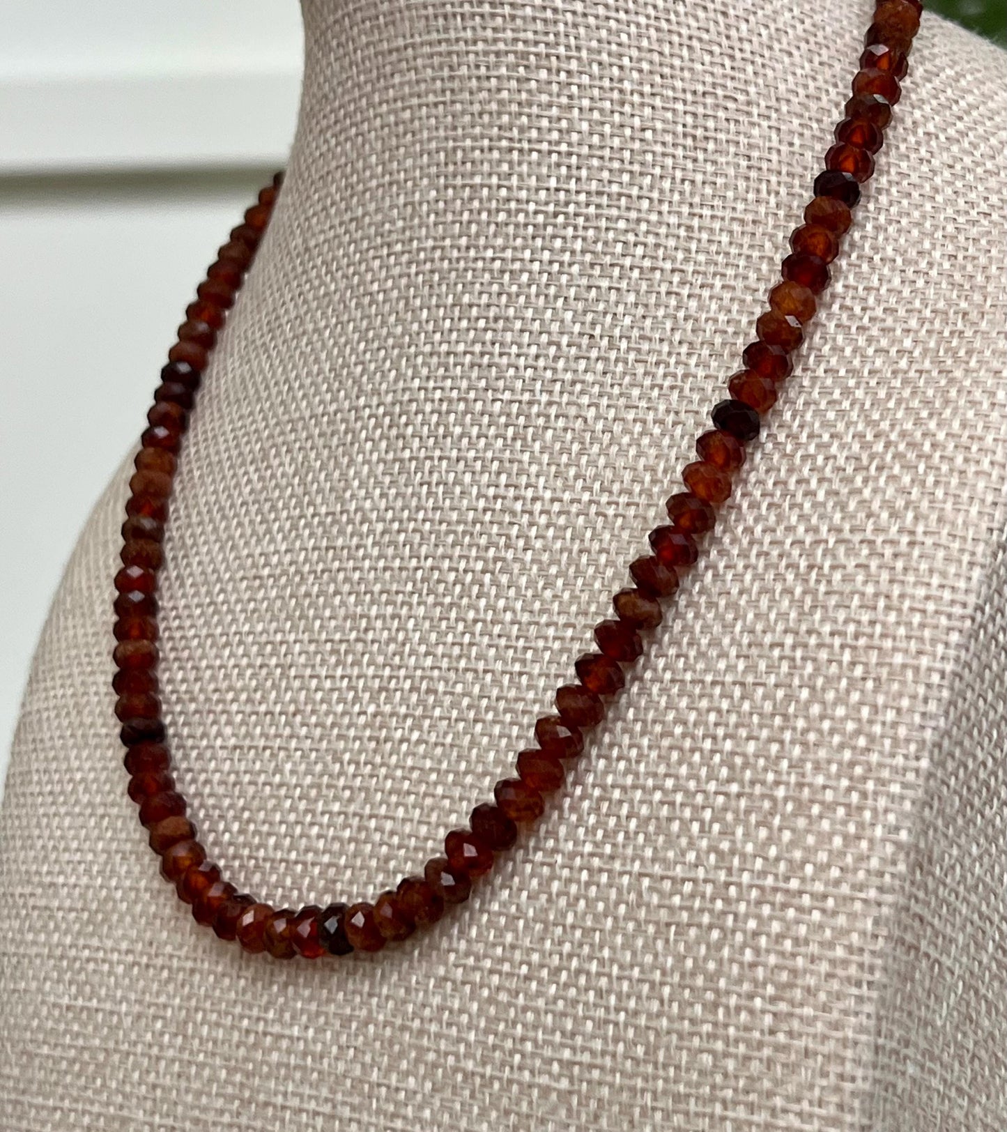 Hessonite Beaded Necklace