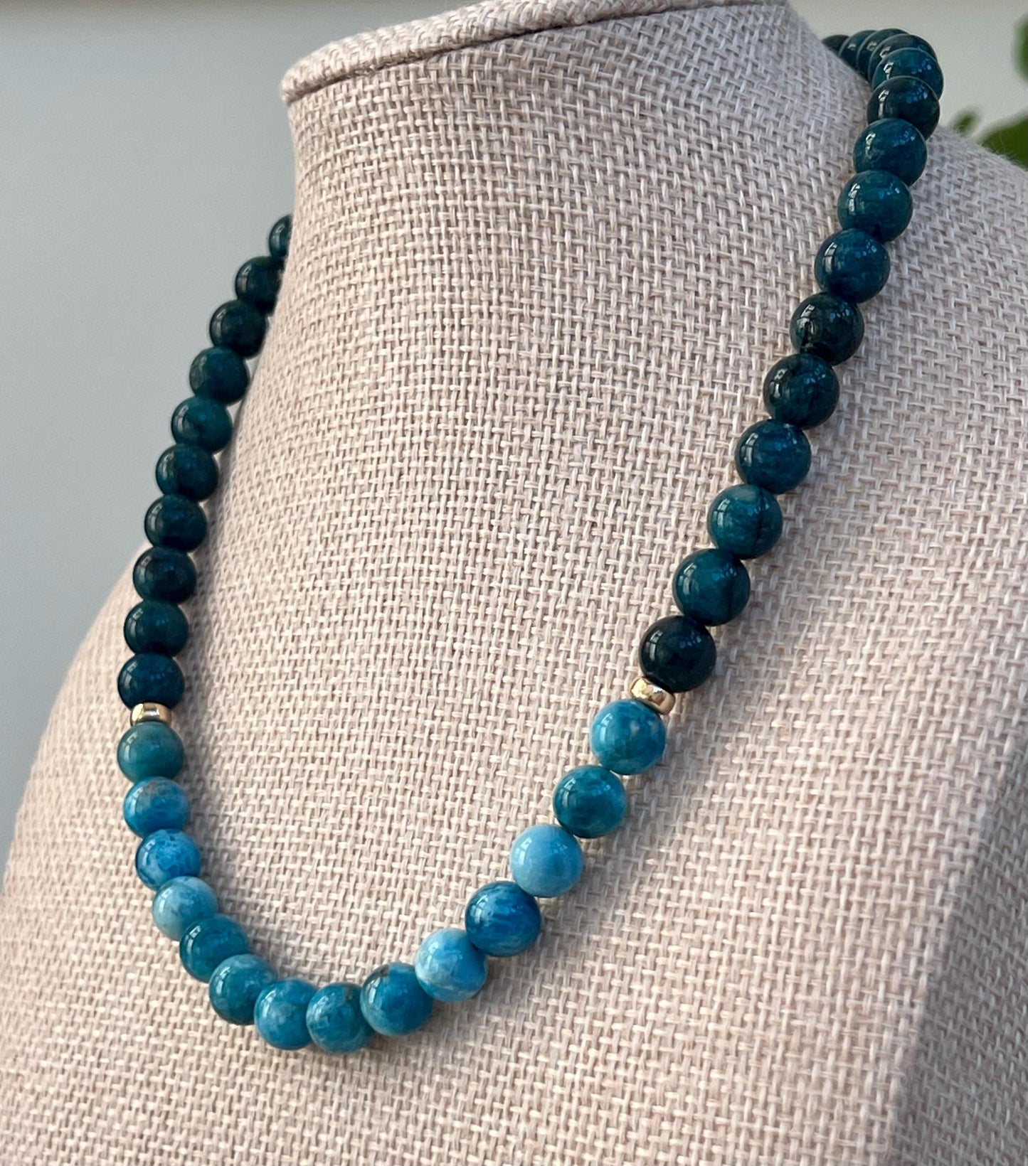 Blue Apatite Beaded Necklace