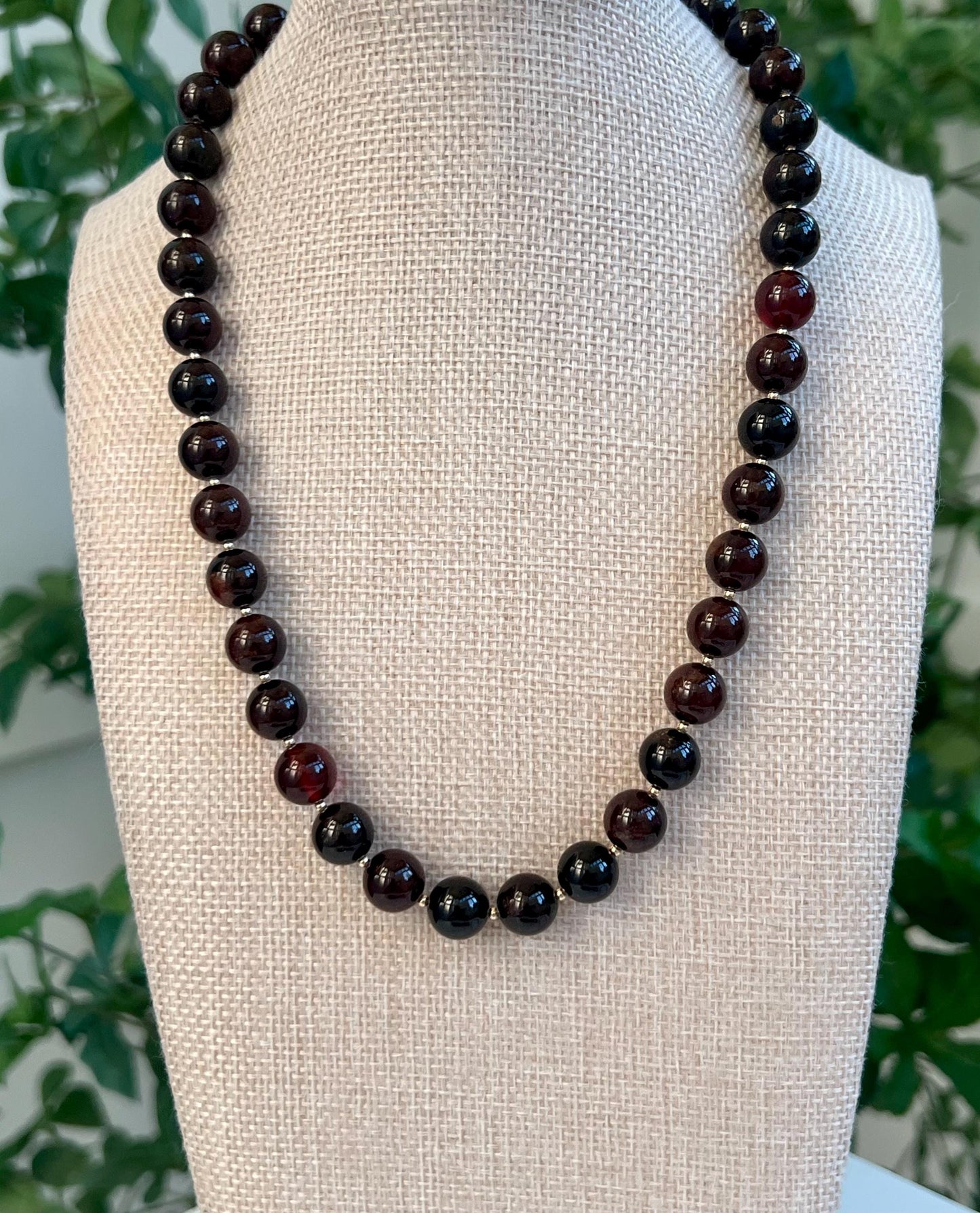 Hessonite Beaded Necklace
