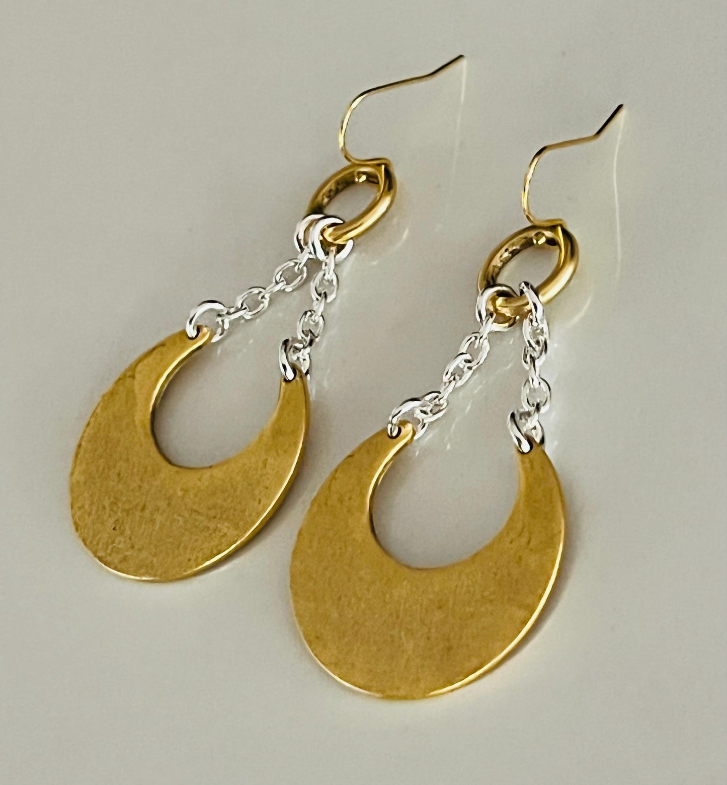 Mixed Metal Drop Earrings
