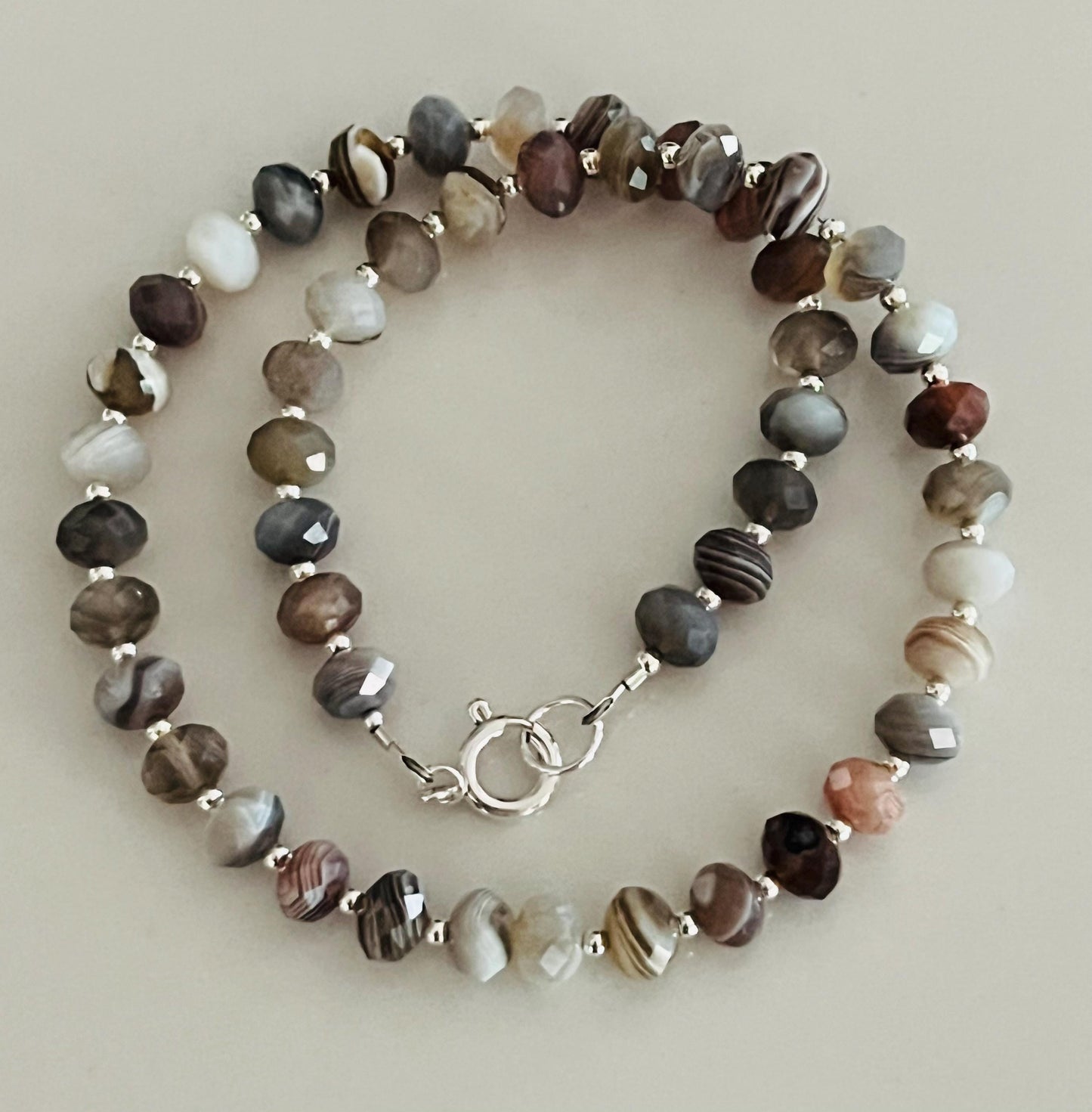 Botswana Agate Beaded Necklace