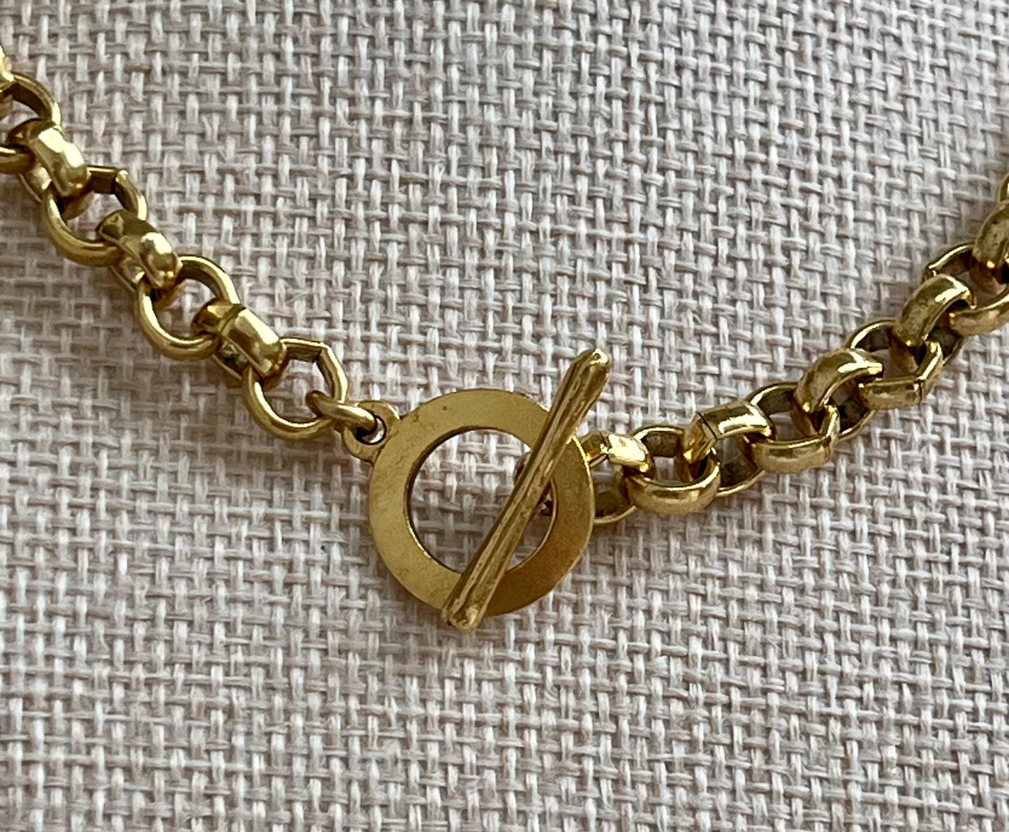 Gold Thick Rolo Chain Necklace