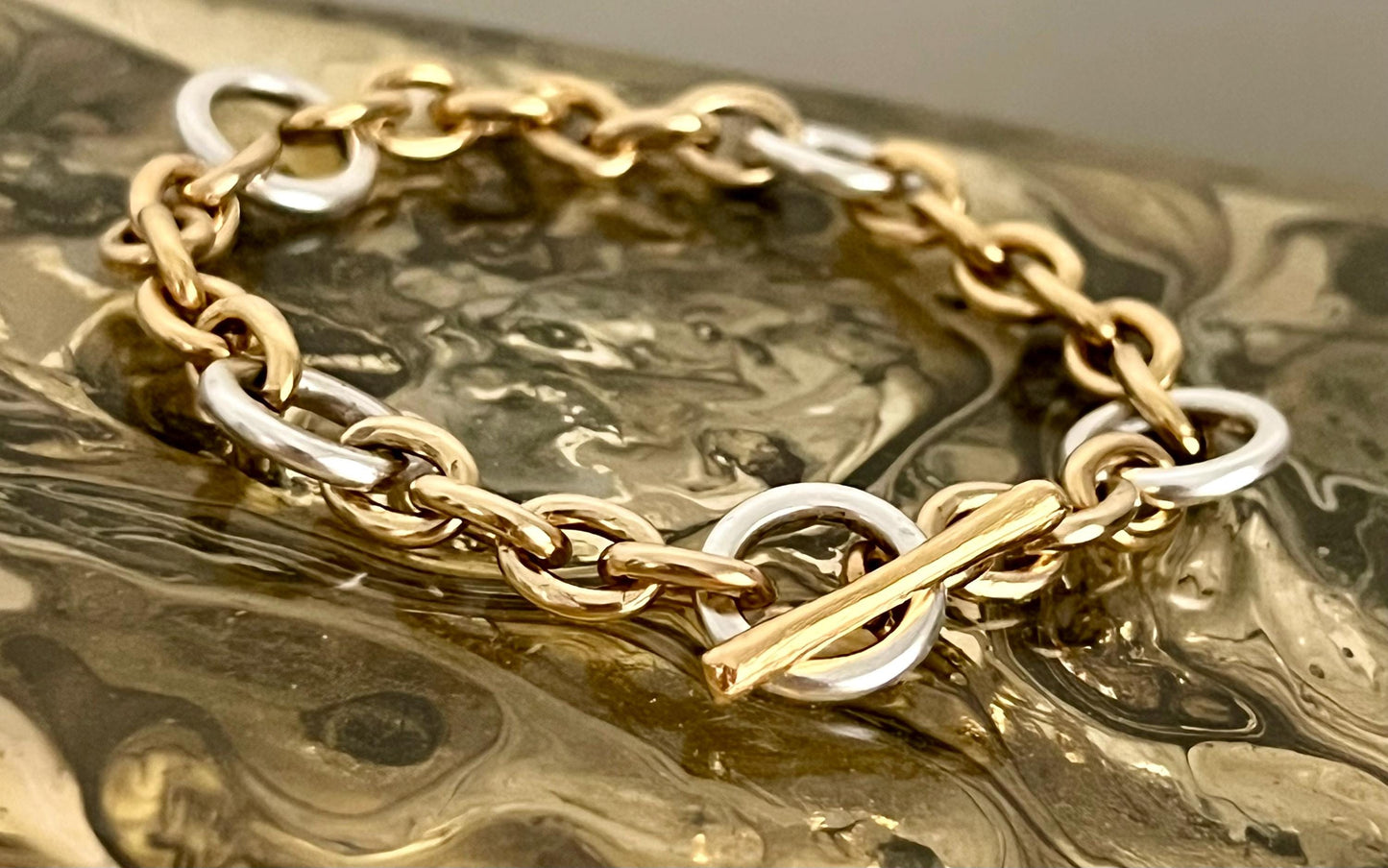Gold and Silver Mixed Metal Bracelet